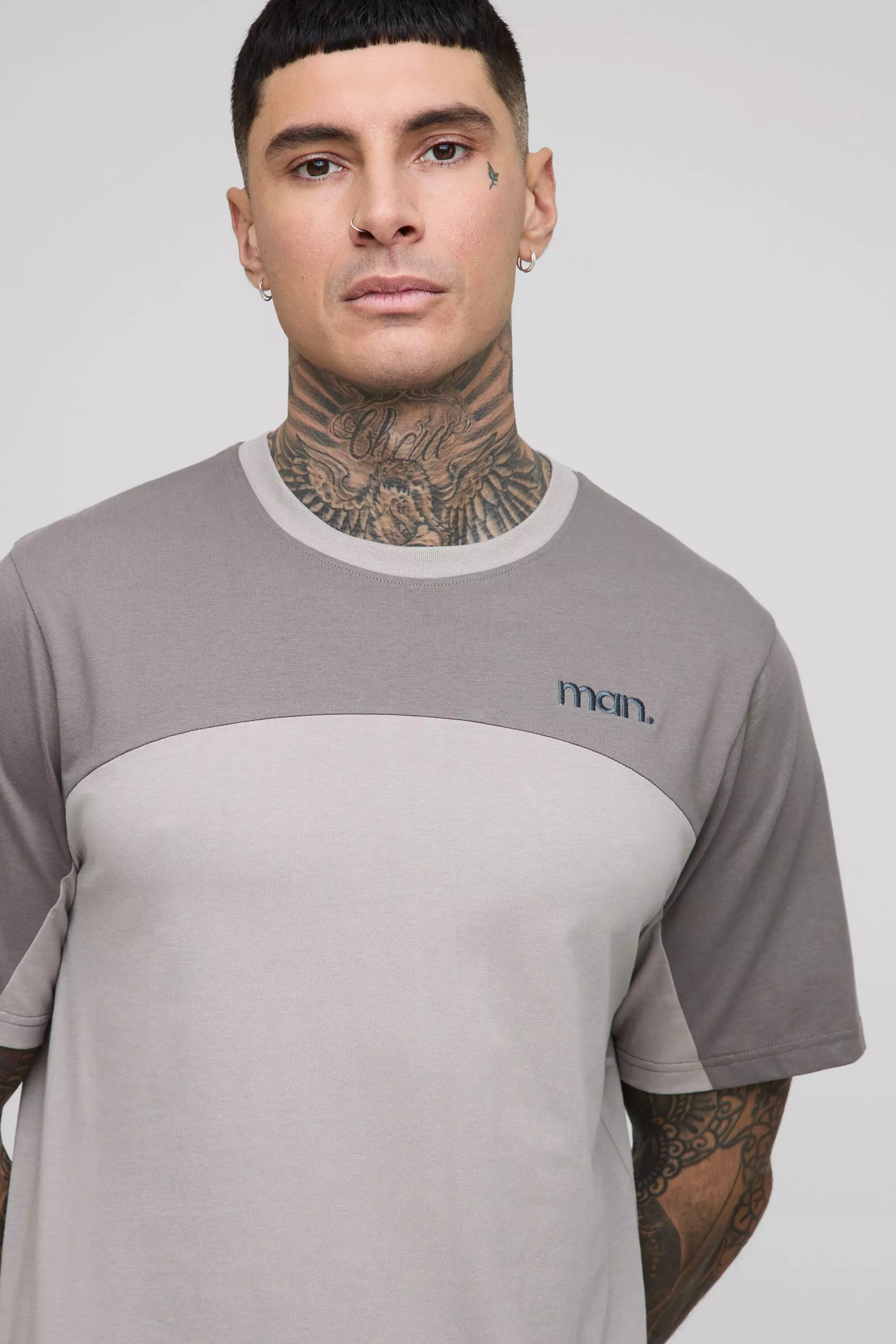 Tall - T-shirt color block - MAN, Grey autre image