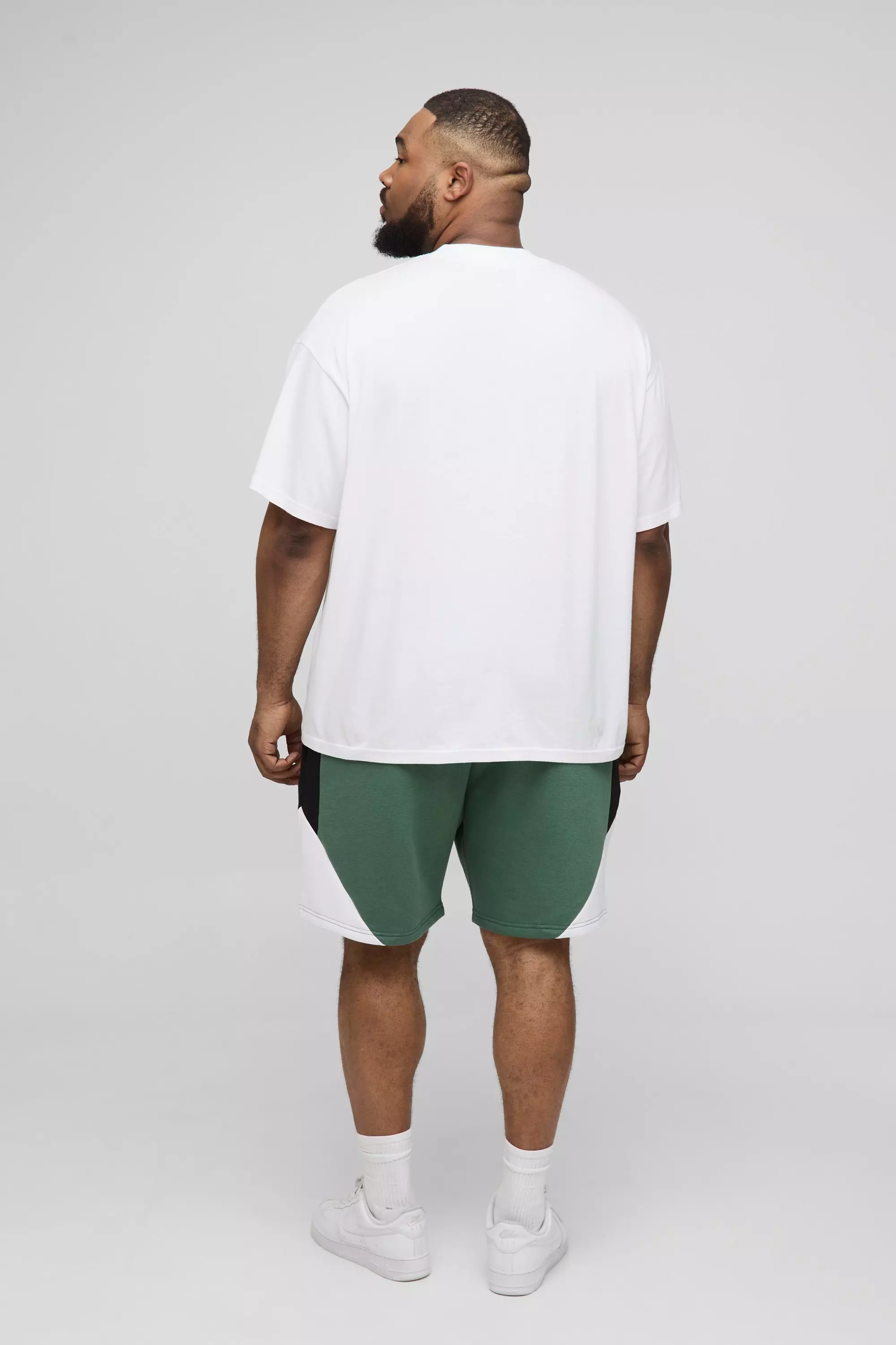 Tall - Short large color block en jersey - MAN, Green autre image