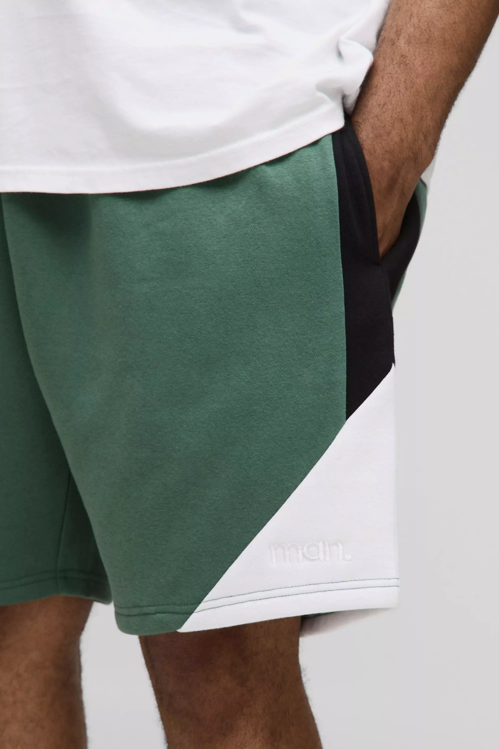 Tall - Short large color block en jersey - MAN, Green autre image