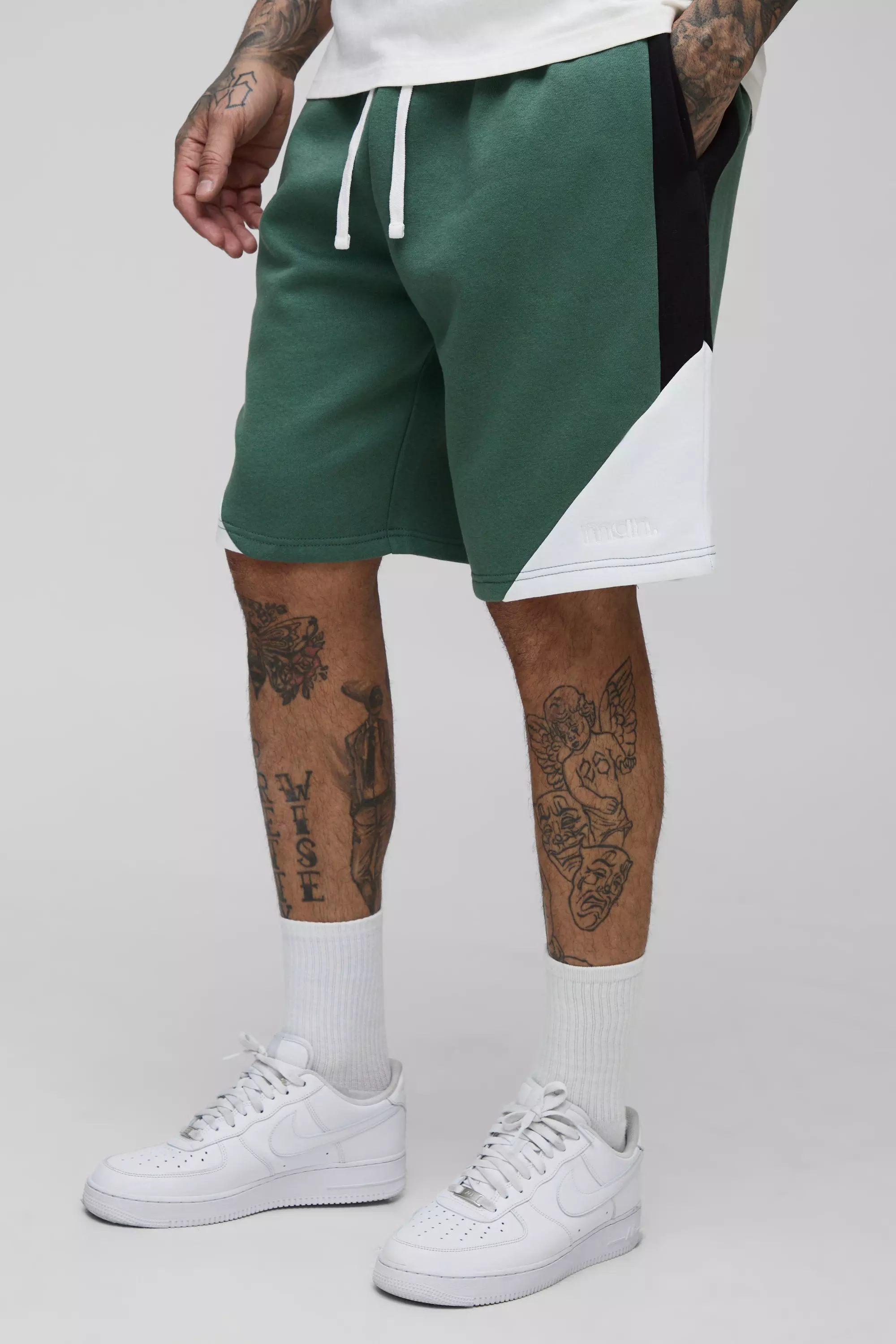 Tall - Short large color block en jersey - MAN, Green autre image