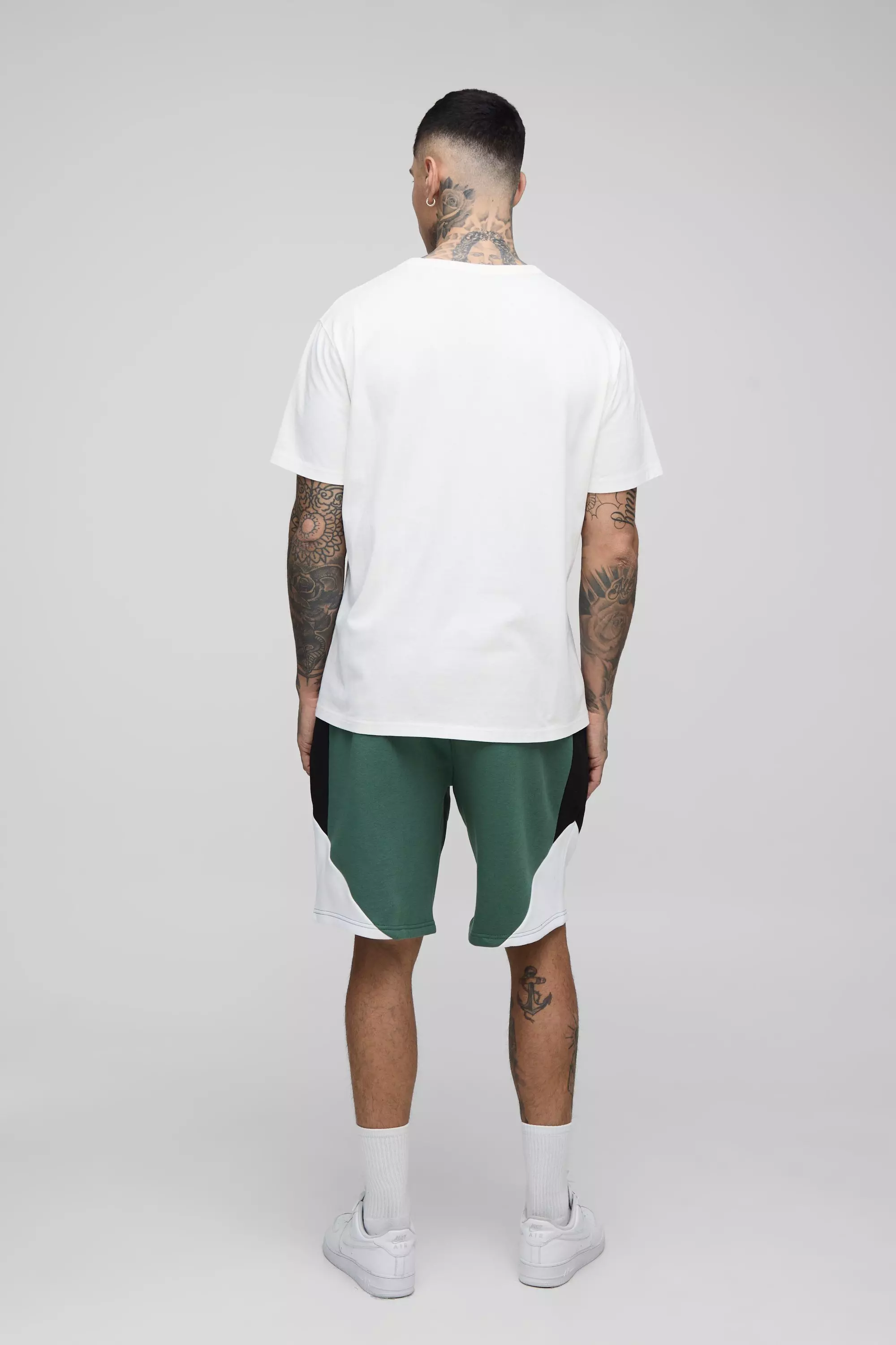 Tall - Short large color block en jersey - MAN, Green autre image