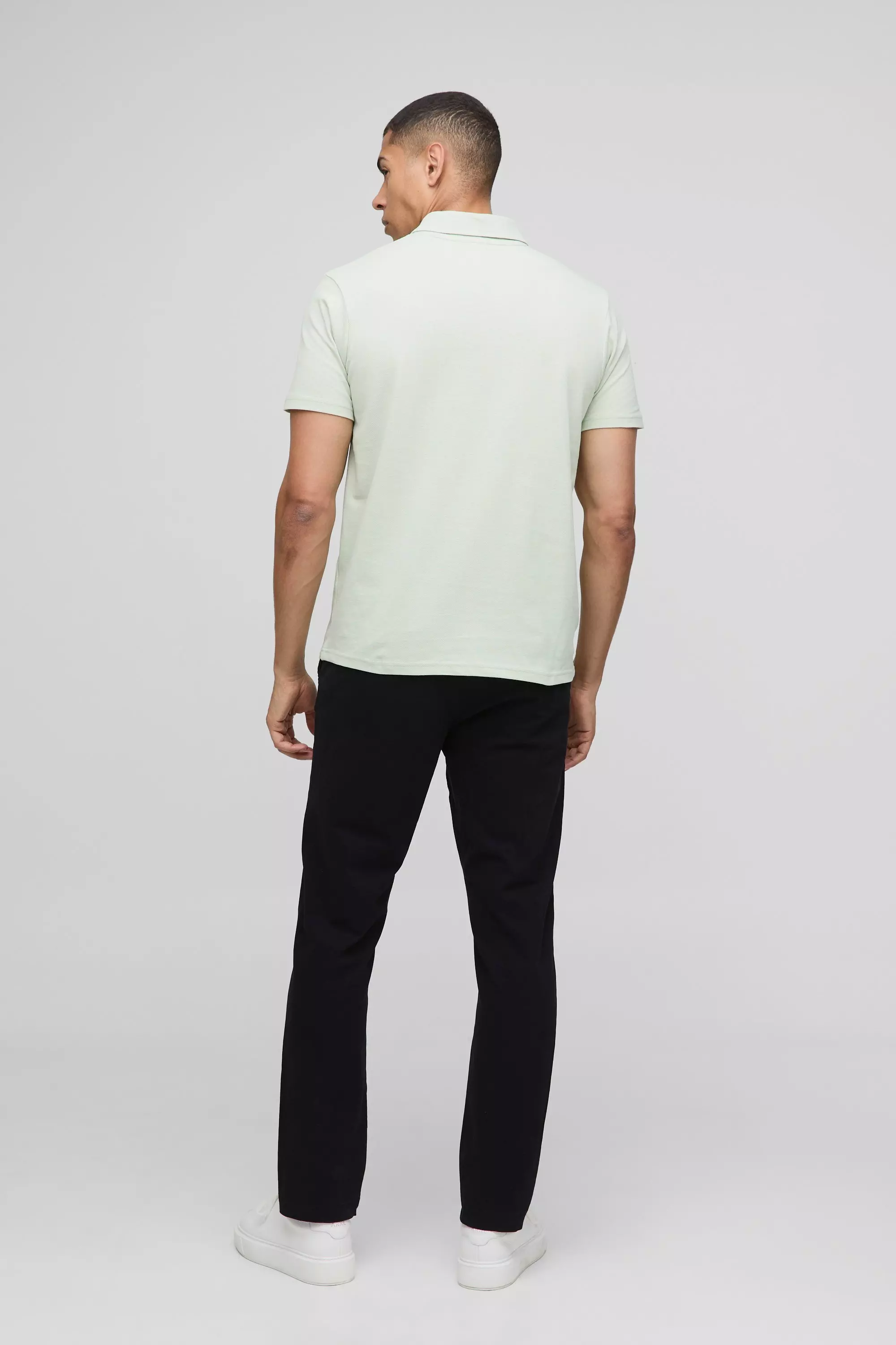 Polo Basic Slim Fit In Piqué, Sage immagine alternativa
