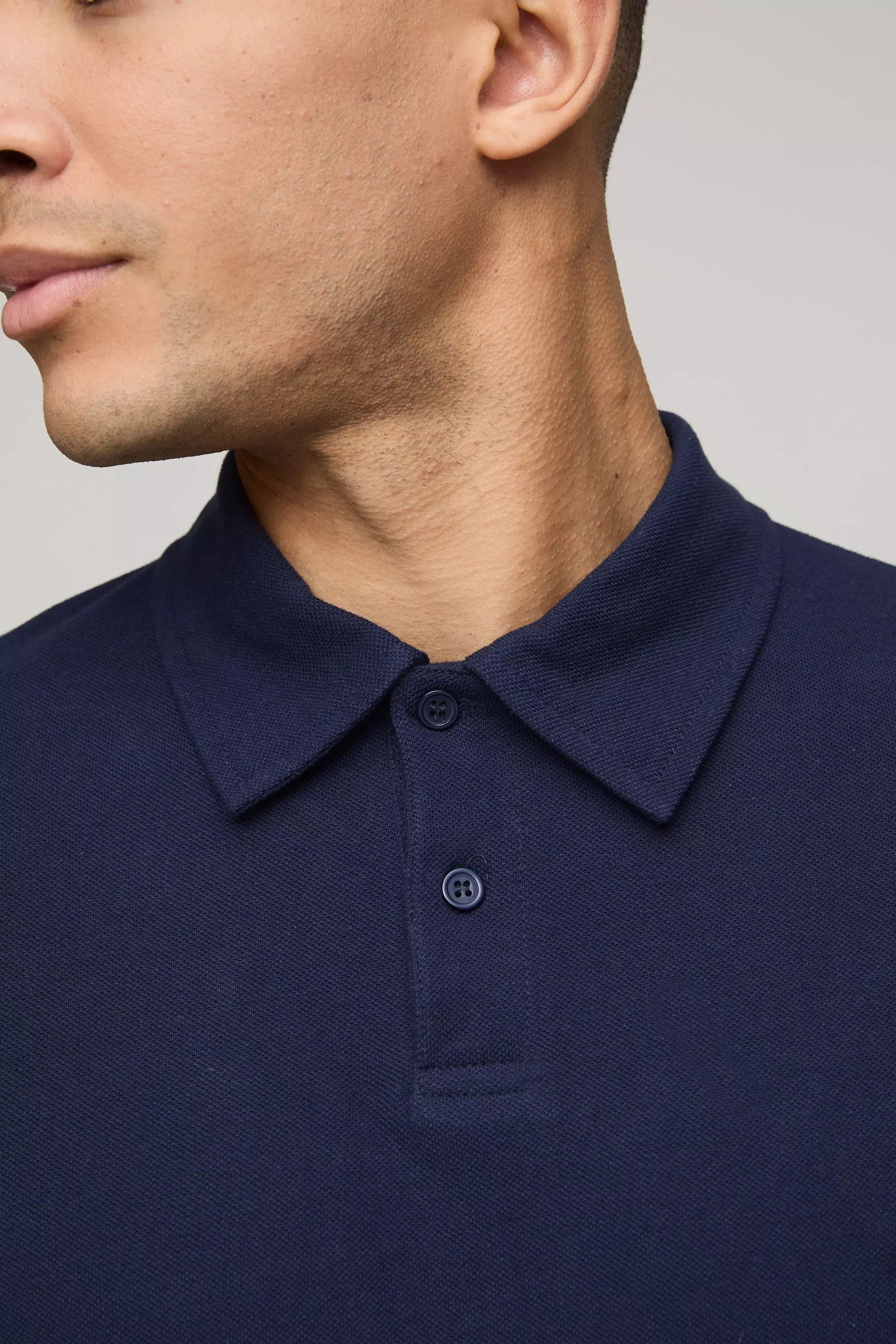 Slim-Fit Basic Pique Poloshirt, Navy alternatives Bild