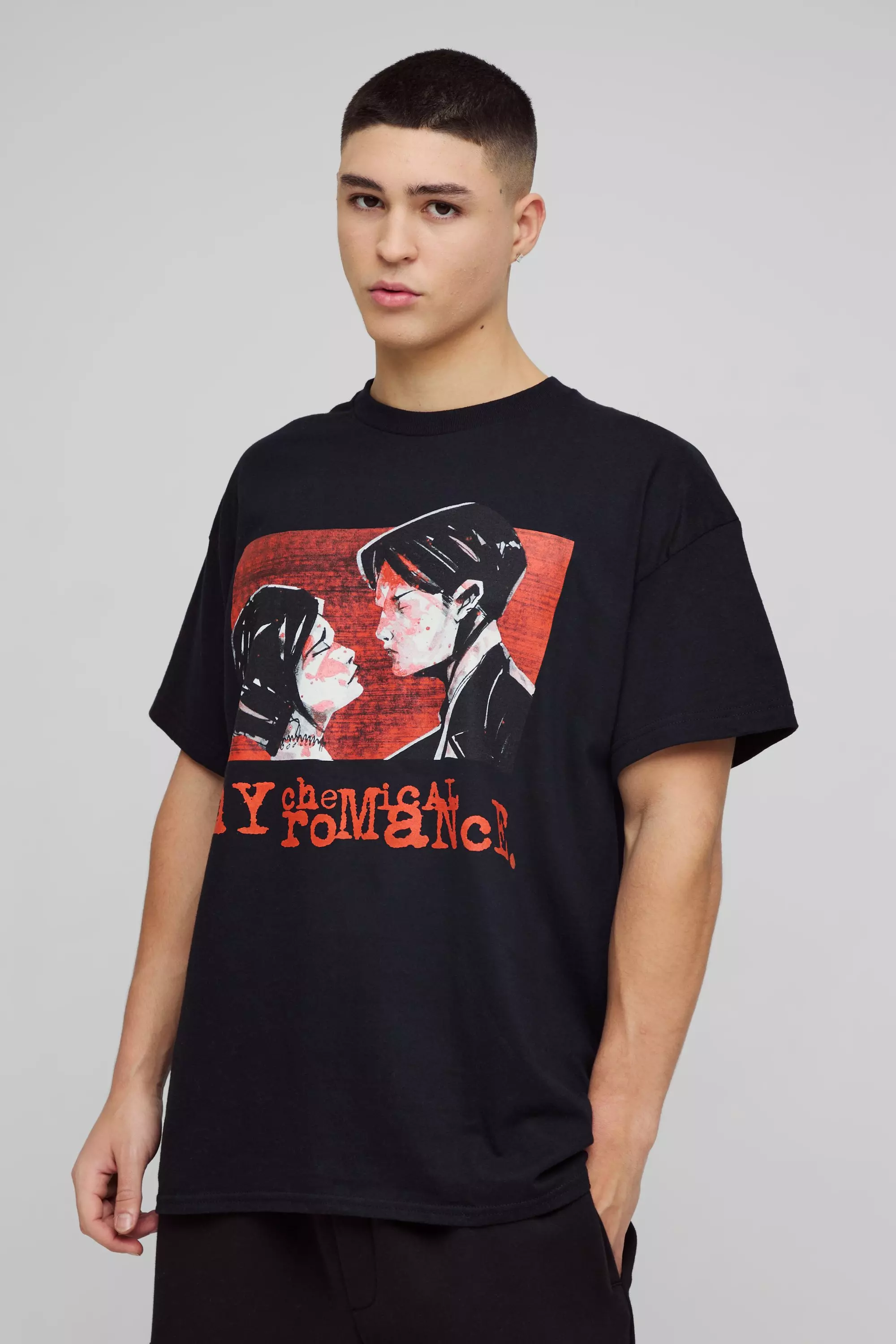 Black Oversized My Chemical Romance License Band T-Shirt alternative image