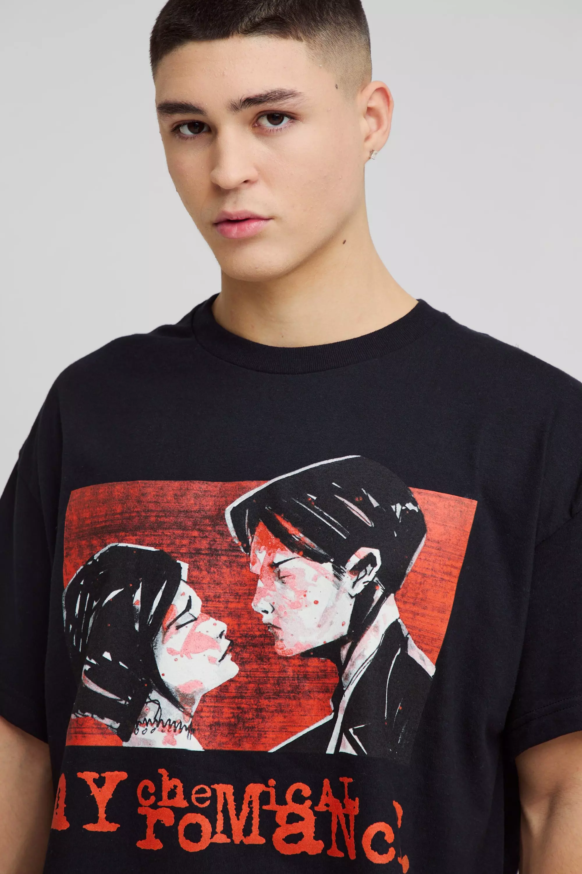 Black Oversized My Chemical Romance License Band T-Shirt alternative image
