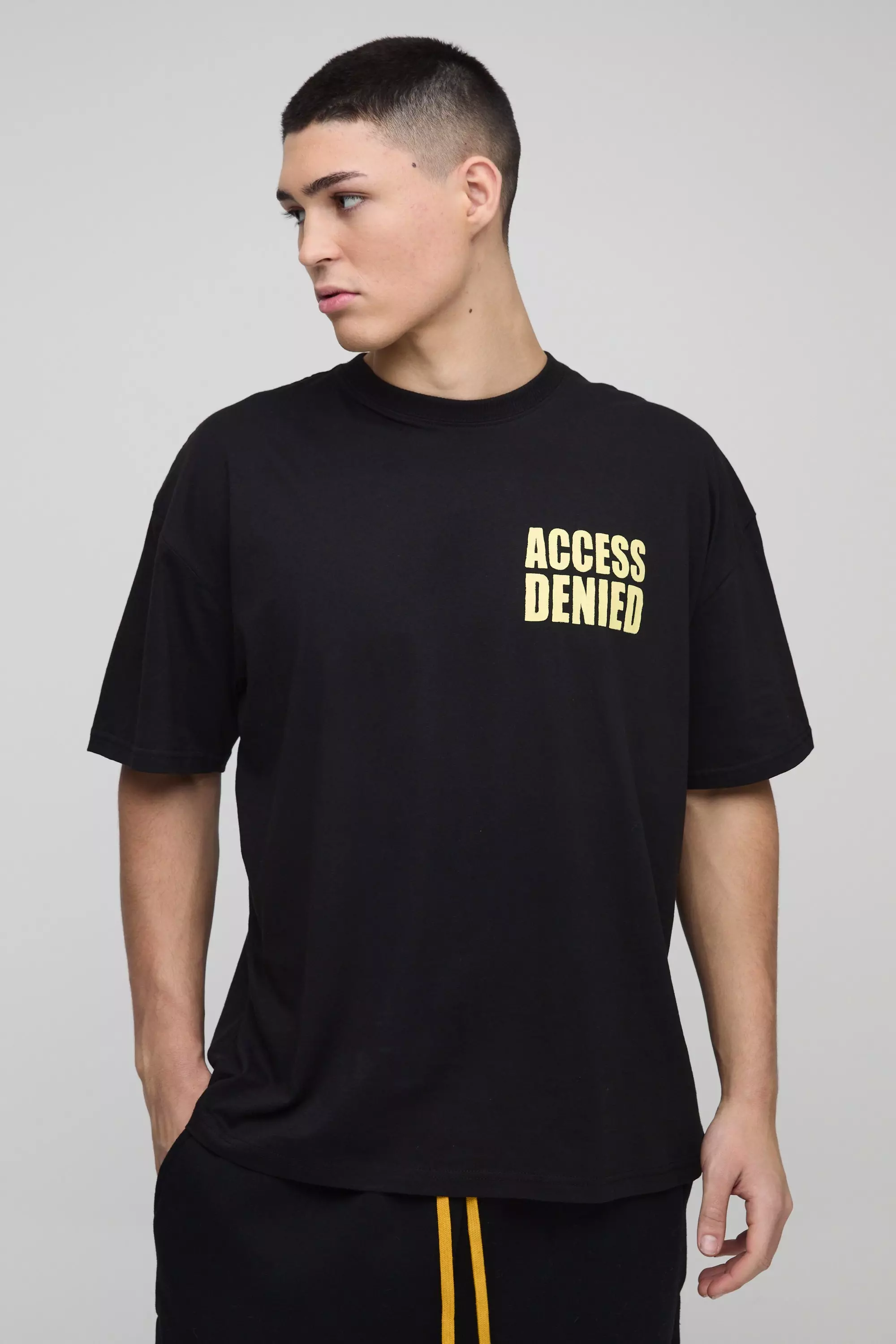 T-shirt oversize à slogan Access Denied, Black autre image