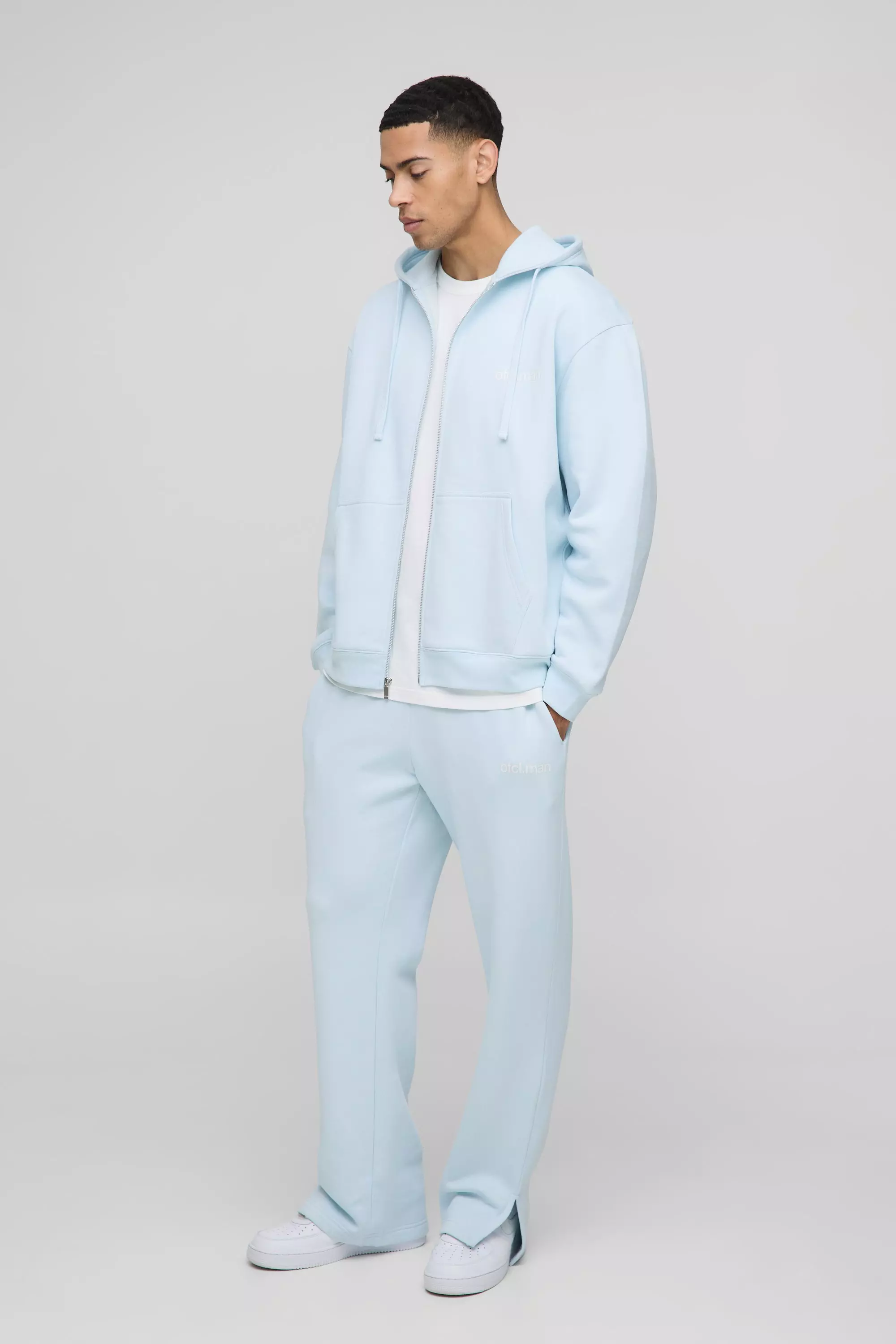 Blue Oversized Ofcl Man Split Hem Jogger Tracksuit