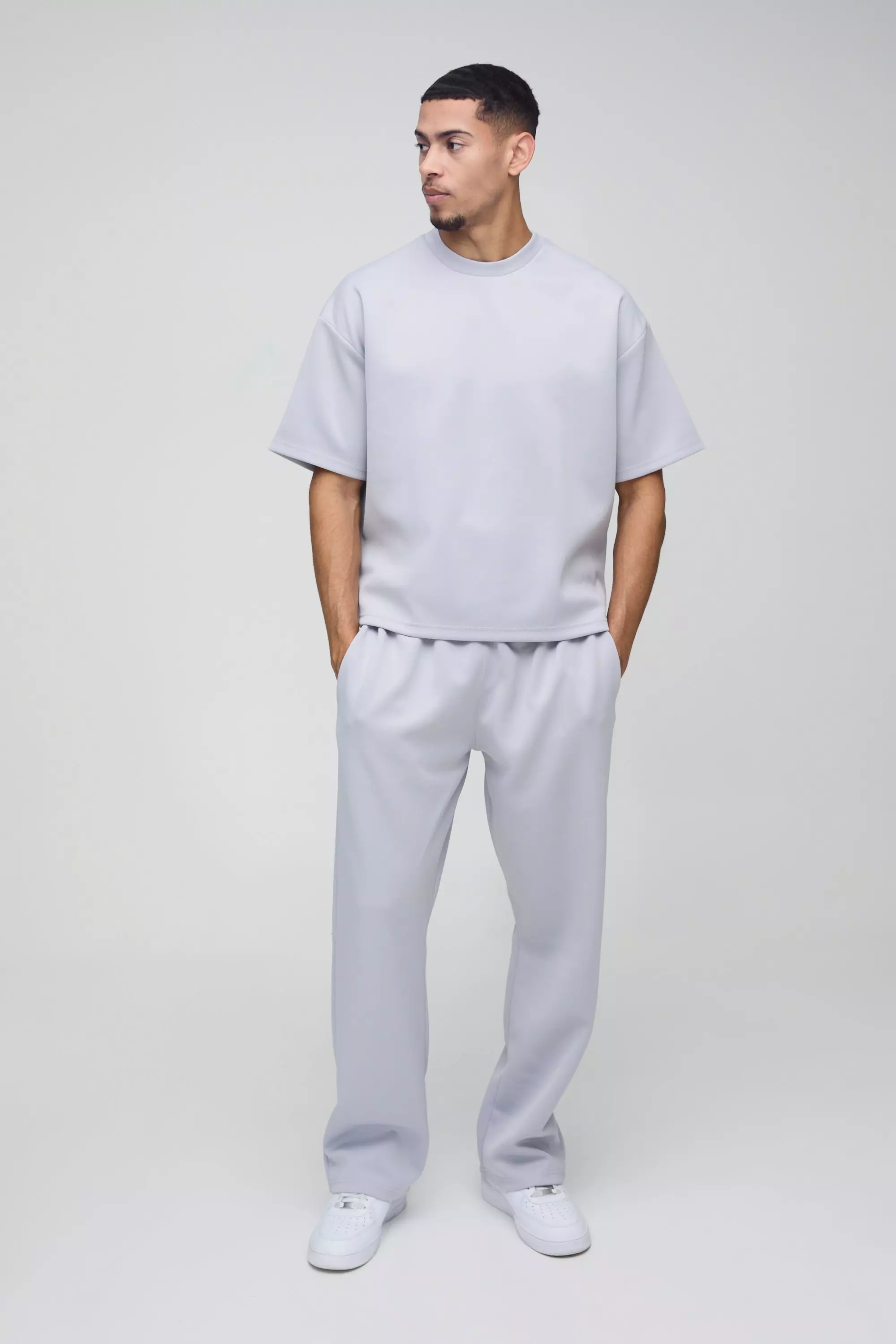 Ensemble oversize avec t-shirt et jogging, Grey autre image