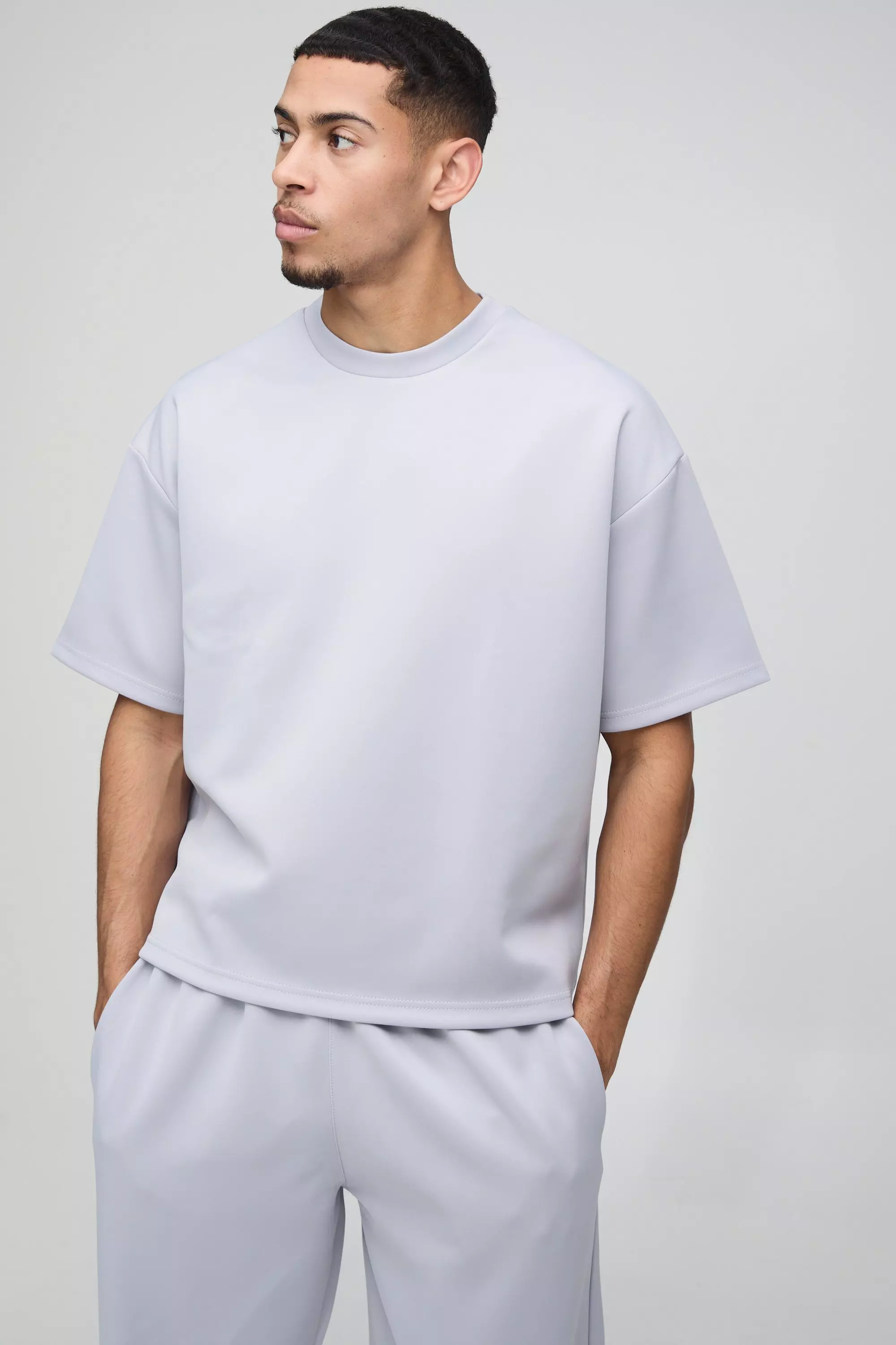 Ensemble oversize avec t-shirt et jogging, Grey autre image