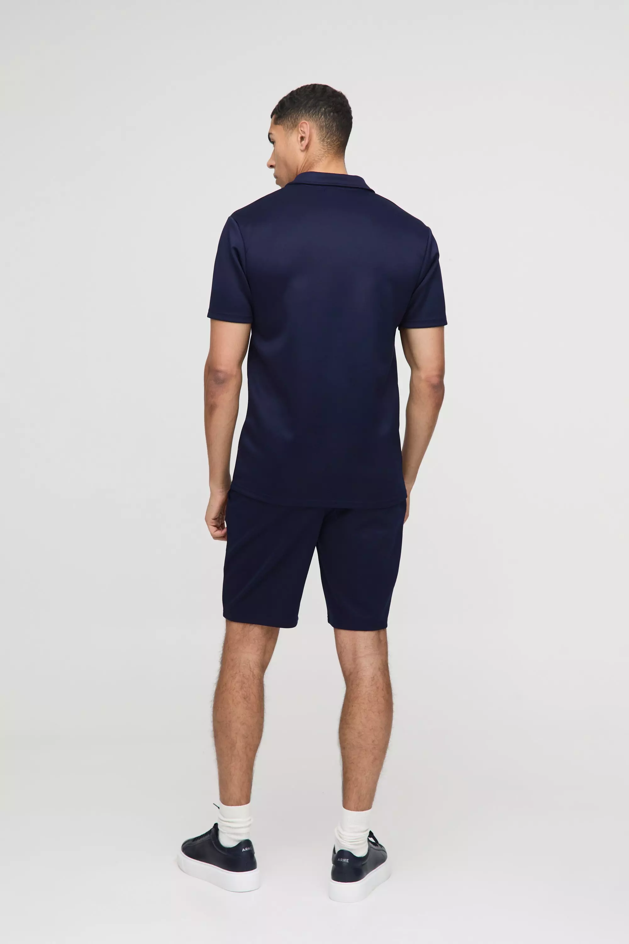 Slim-Fit Scuba Poloshirt & Shorts, Navy alternatives Bild