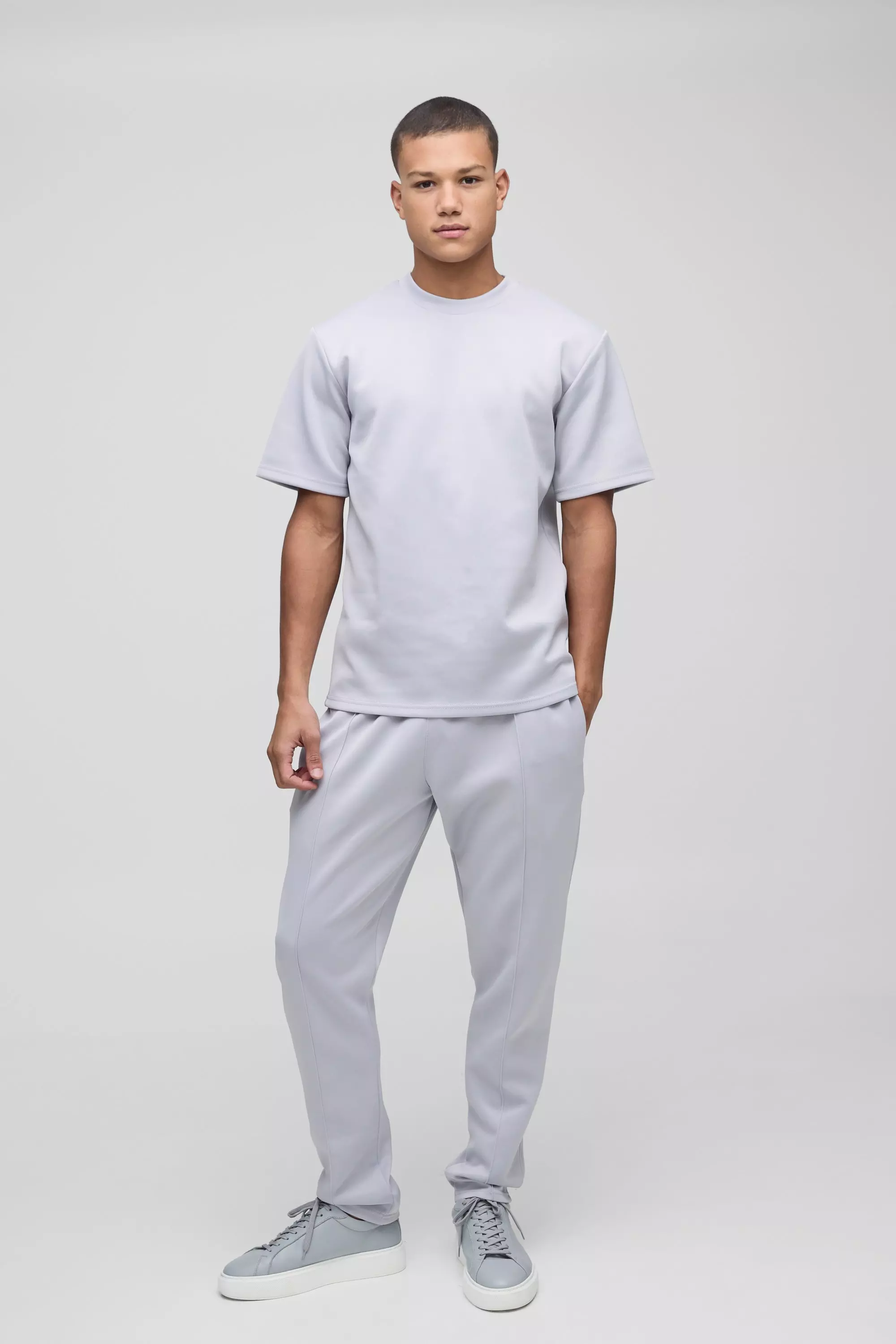 Grey Regular Fit Scuba T-Shirt & Jogger Long Set alternative image