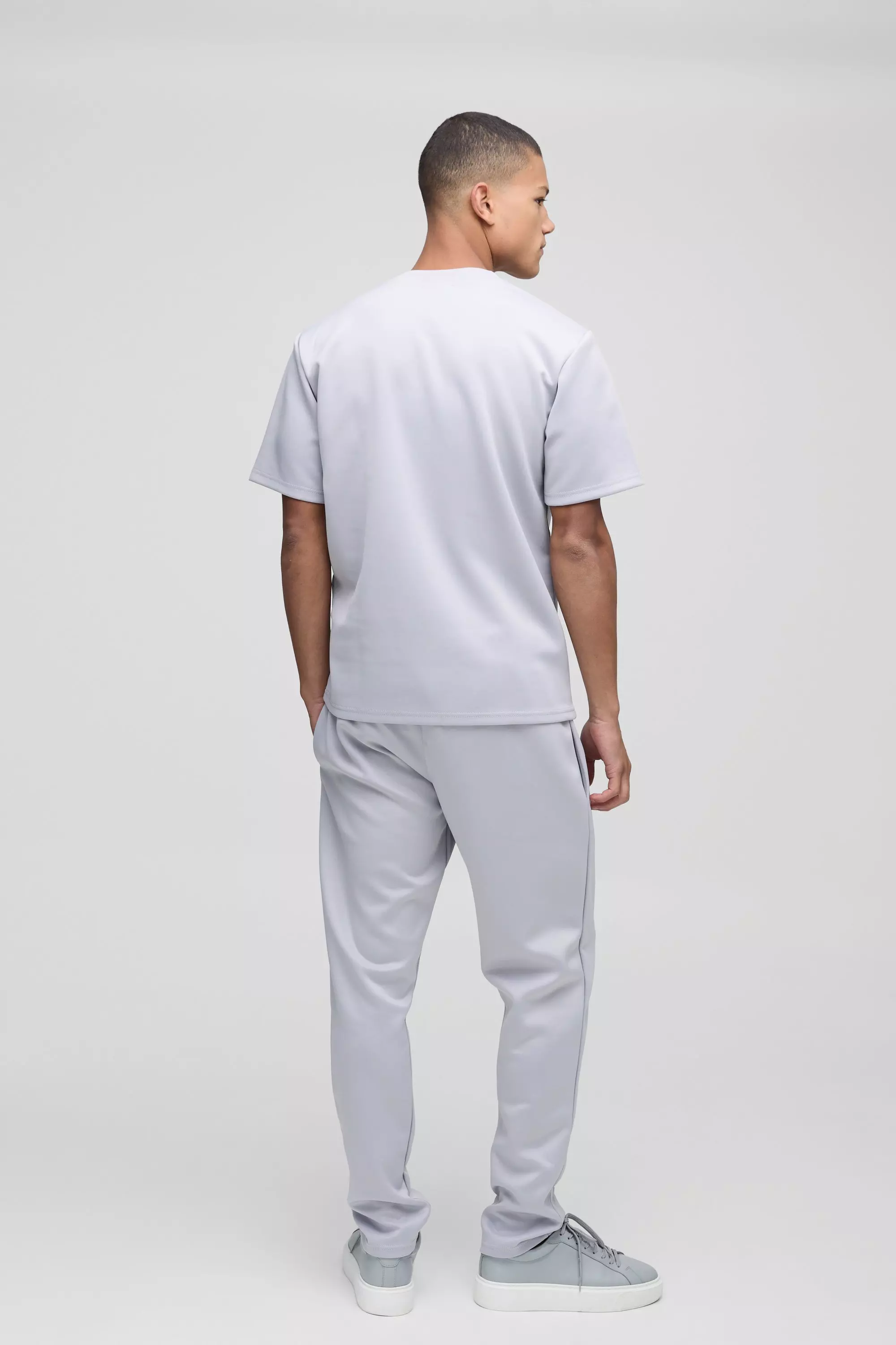 Grey Regular Fit Scuba T-Shirt & Jogger Long Set alternative image