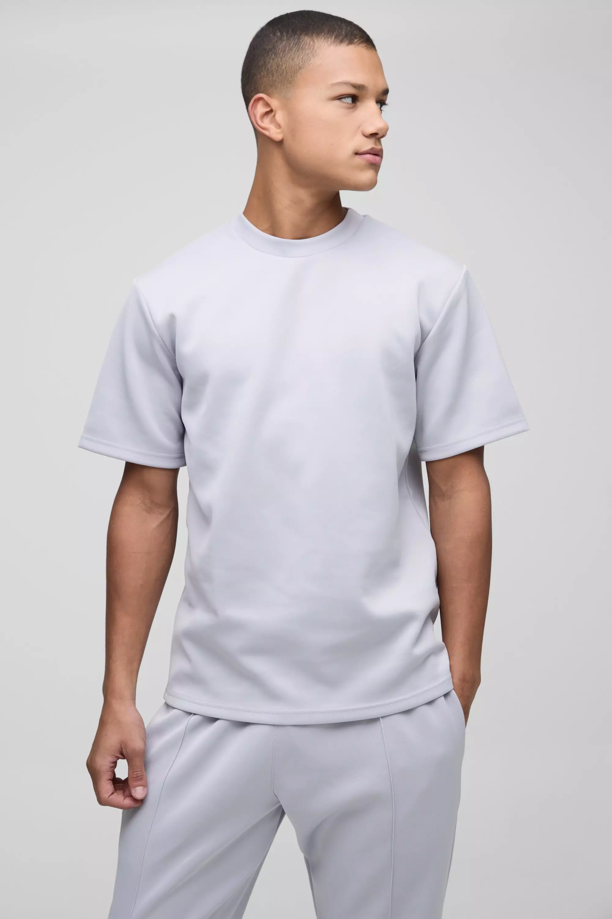 Grey Regular Fit Scuba T-Shirt & Jogger Long Set alternative image