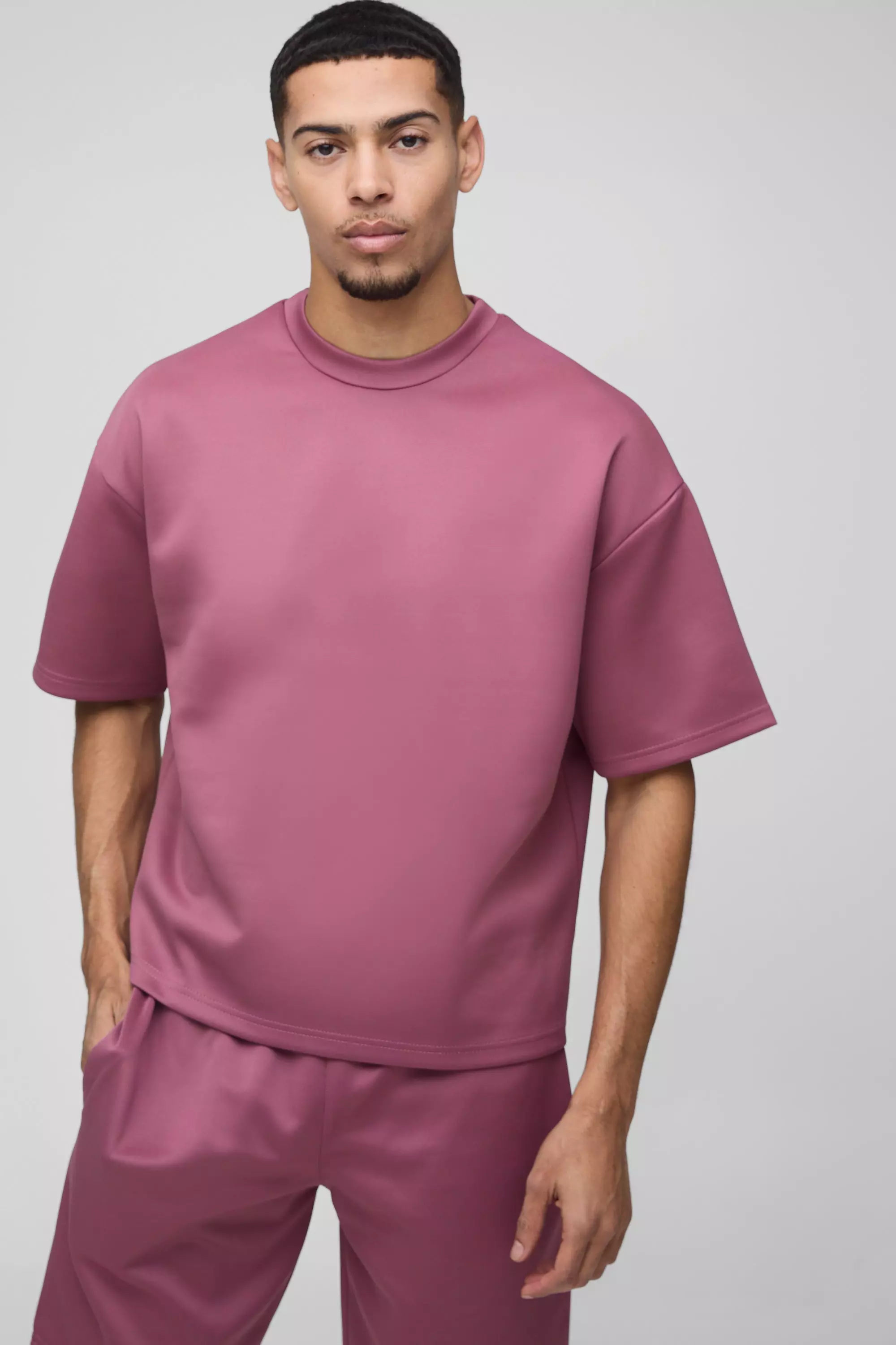 Kastiges Oversize Scuba T-Shirt & Shorts, Mauve alternatives Bild
