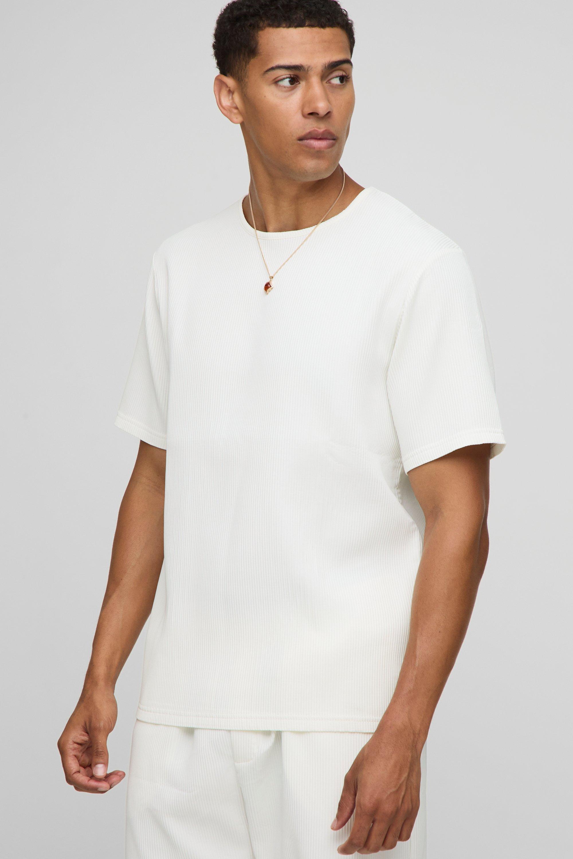 Regular Fit Pleated T-Shirt | boohooMAN USA