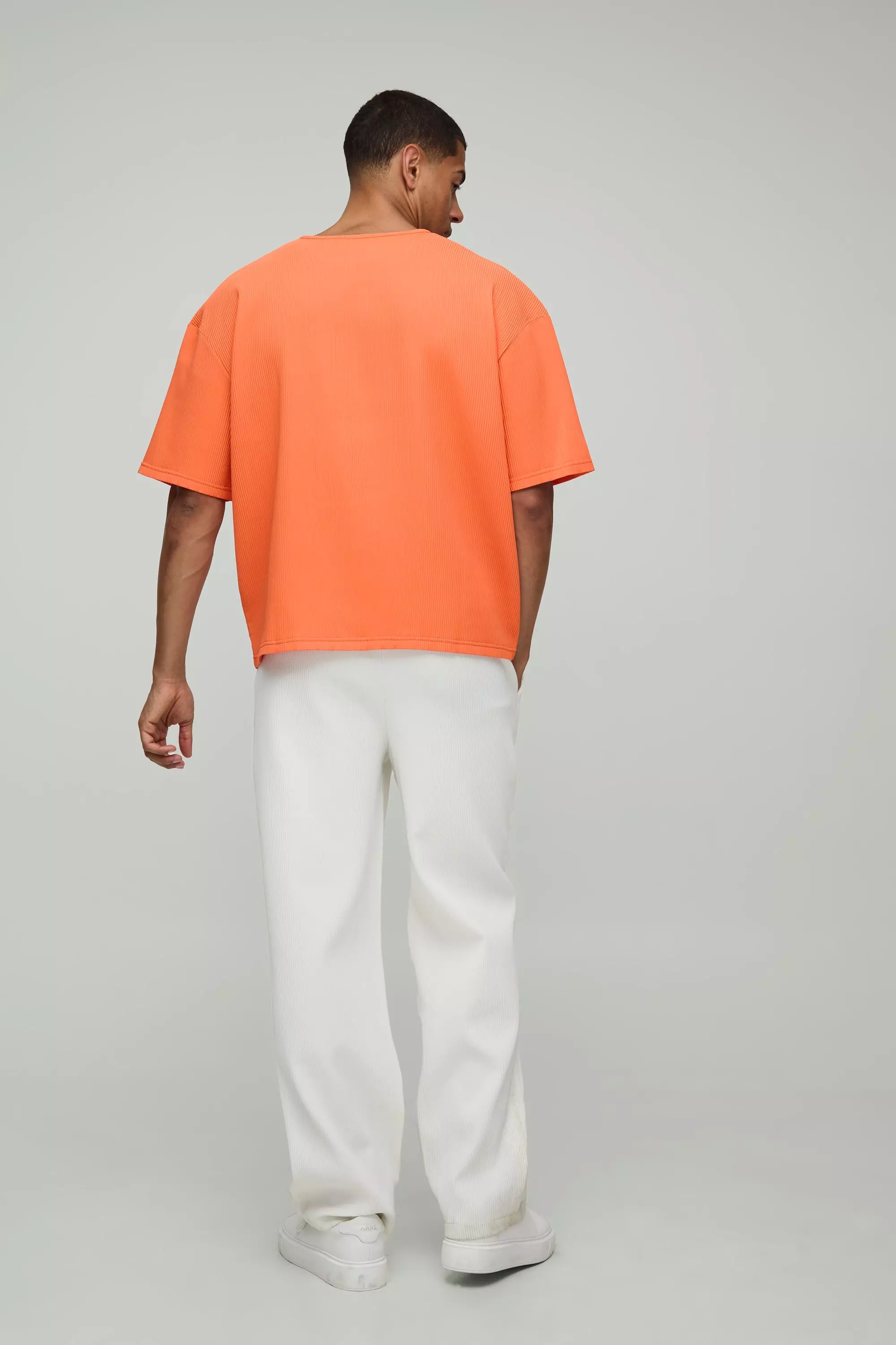 Oversized Boxy Pleated T-Shirt | boohooMAN USA