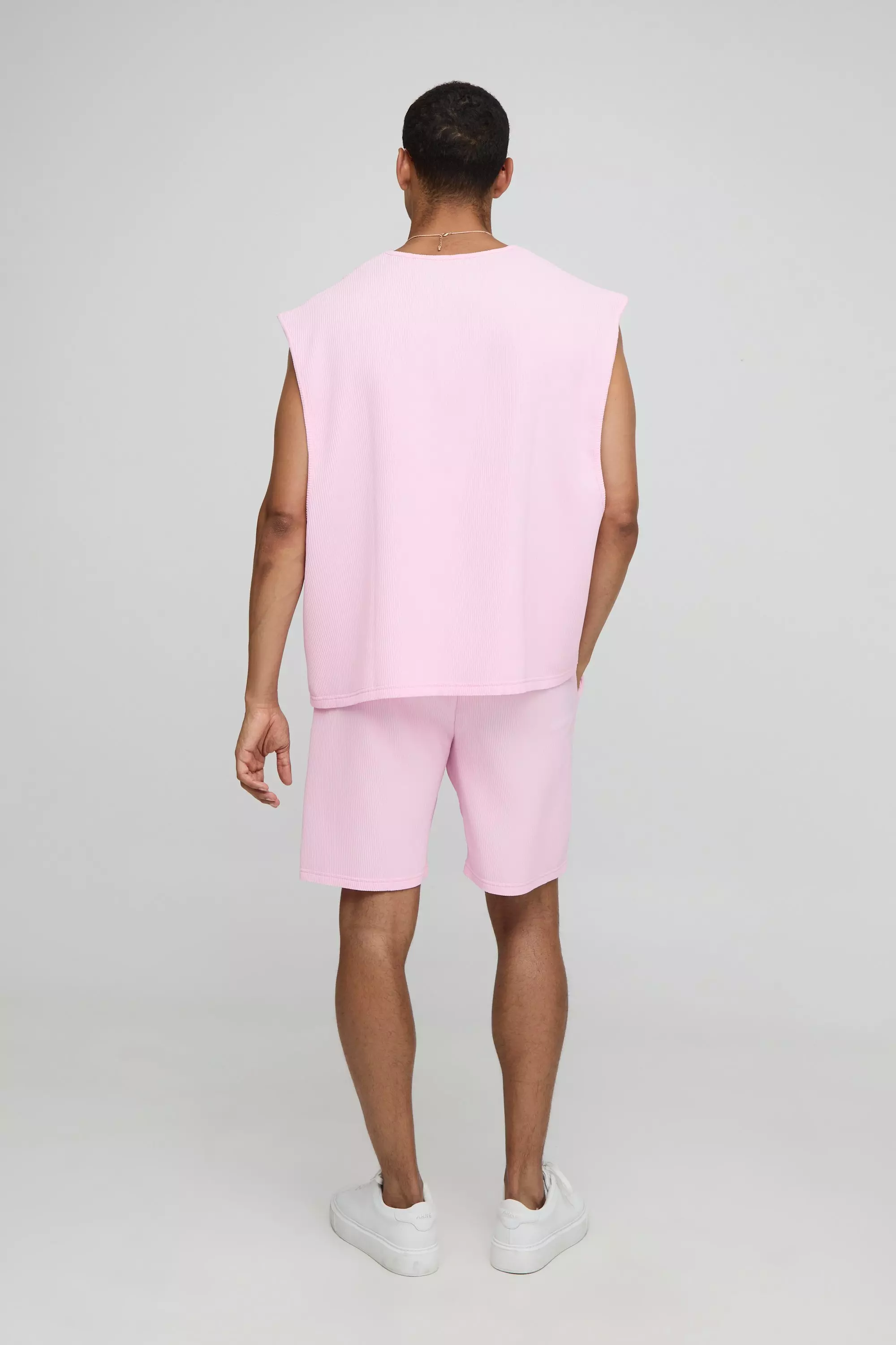 Oversized Boxy Pleated Cap Sleeve Tank | boohooMAN USA