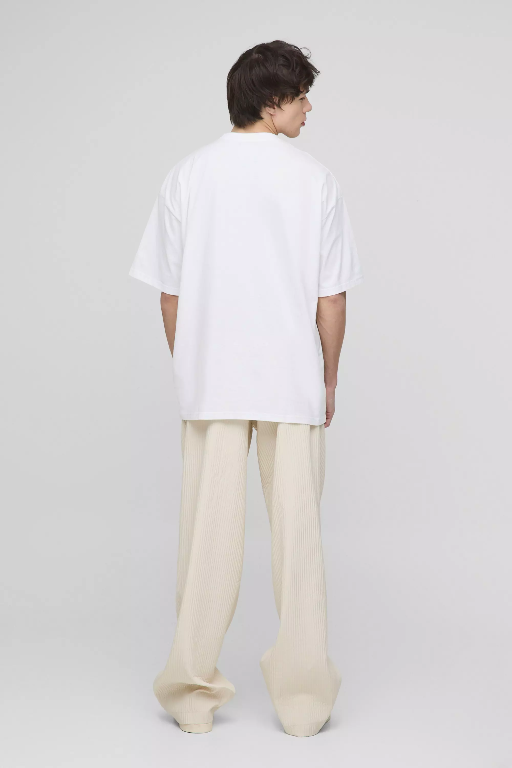 White Tall Oversized MMXXIII Crackle Print T-Shirt alternative image