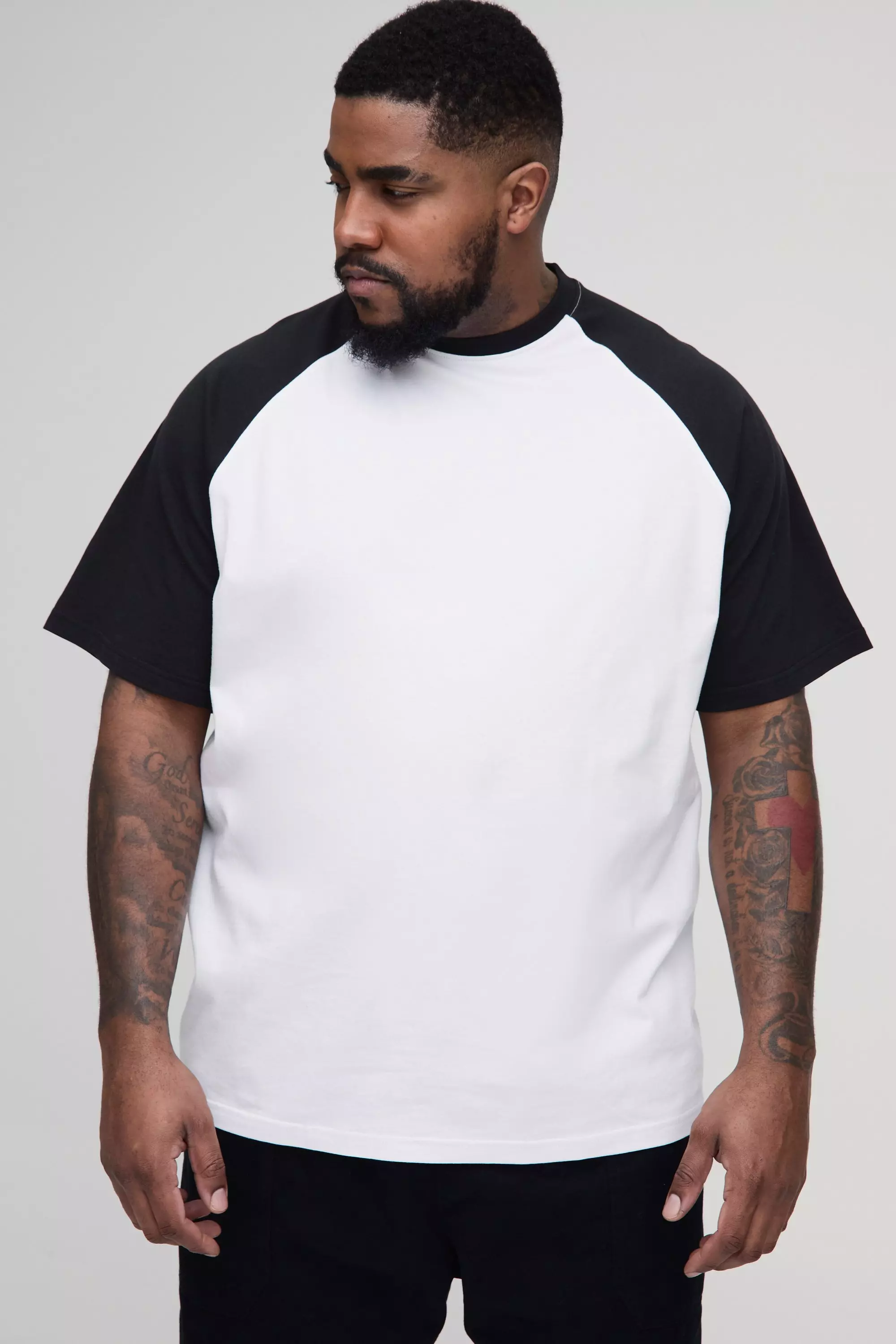 White Plus Regular Fit Raglan Sleeve T-Shirt alternative image