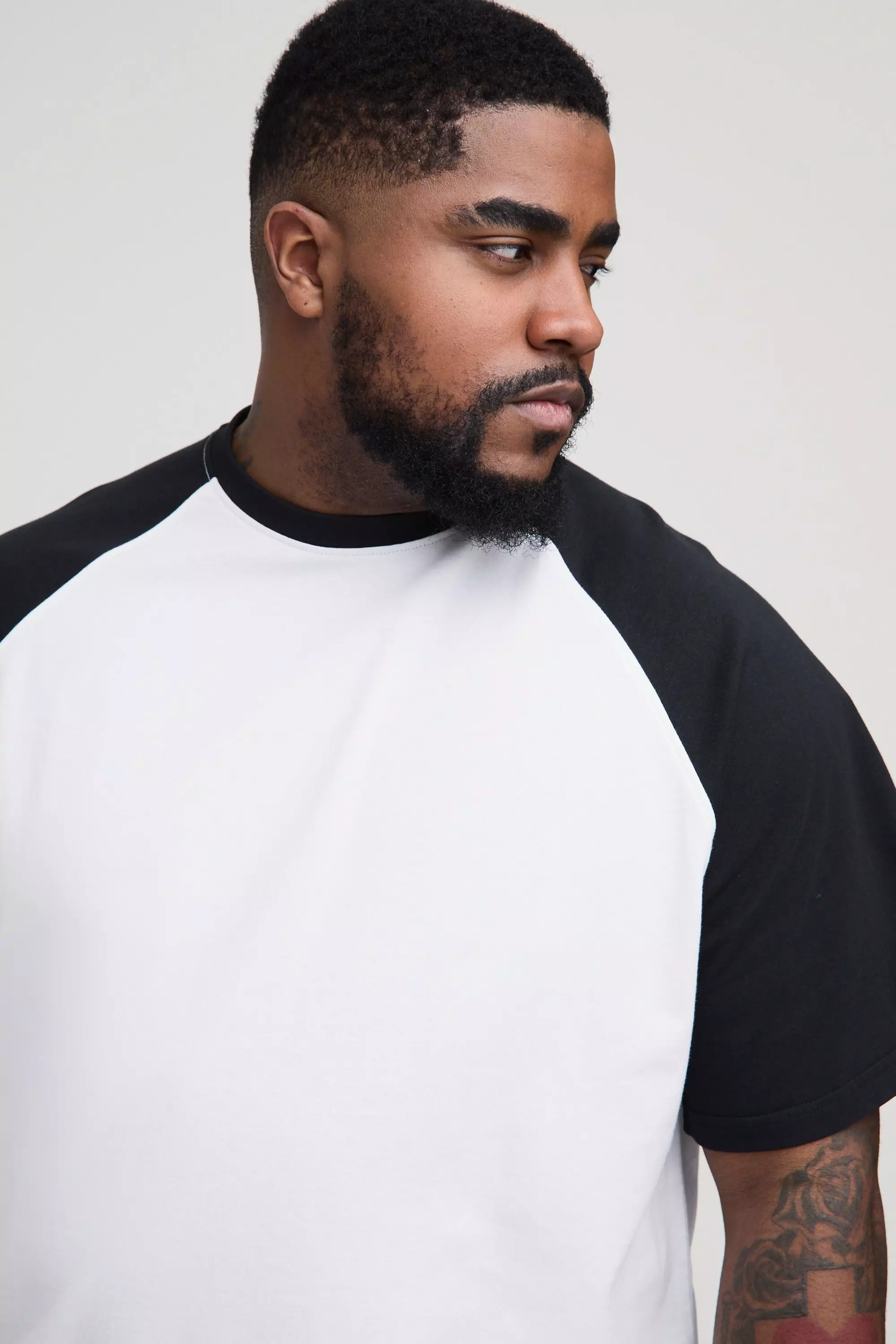 White Plus Regular Fit Raglan Sleeve T-Shirt alternative image