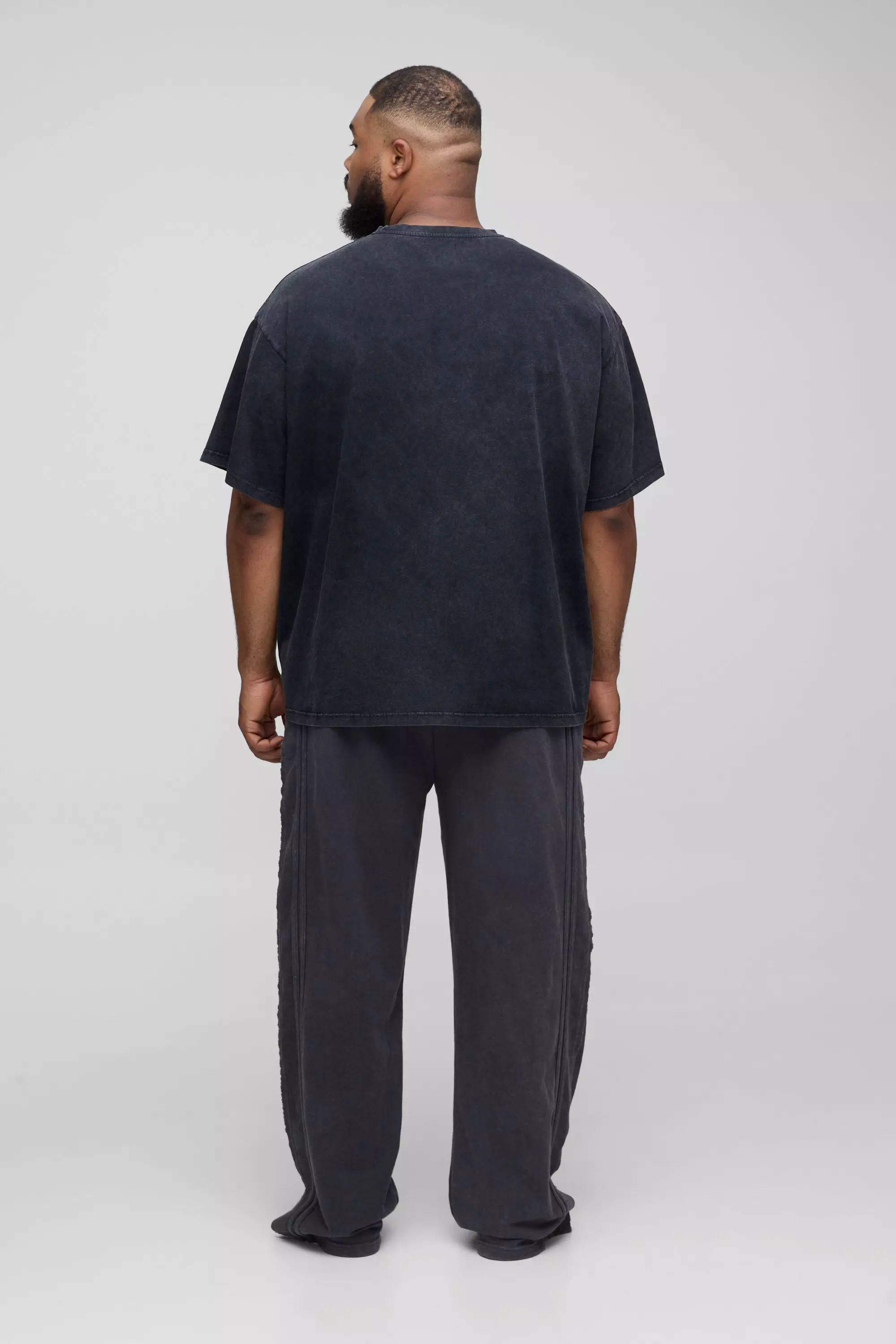T-Shirt Plus Size Oversize Slavata Con Tasche, Black immagine alternativa
