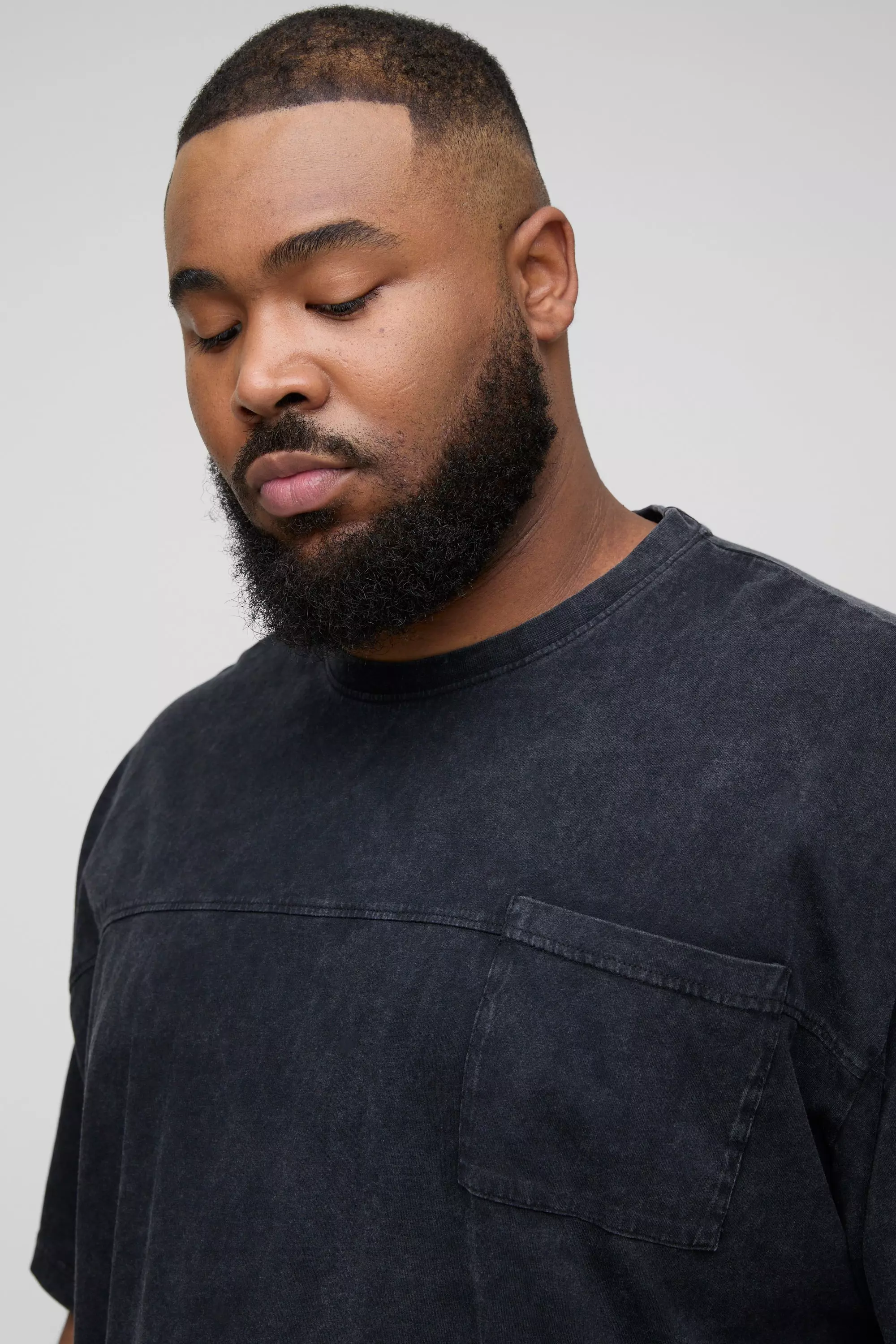 Black Plus Oversized Washed Pocket T-Shirt alternative image