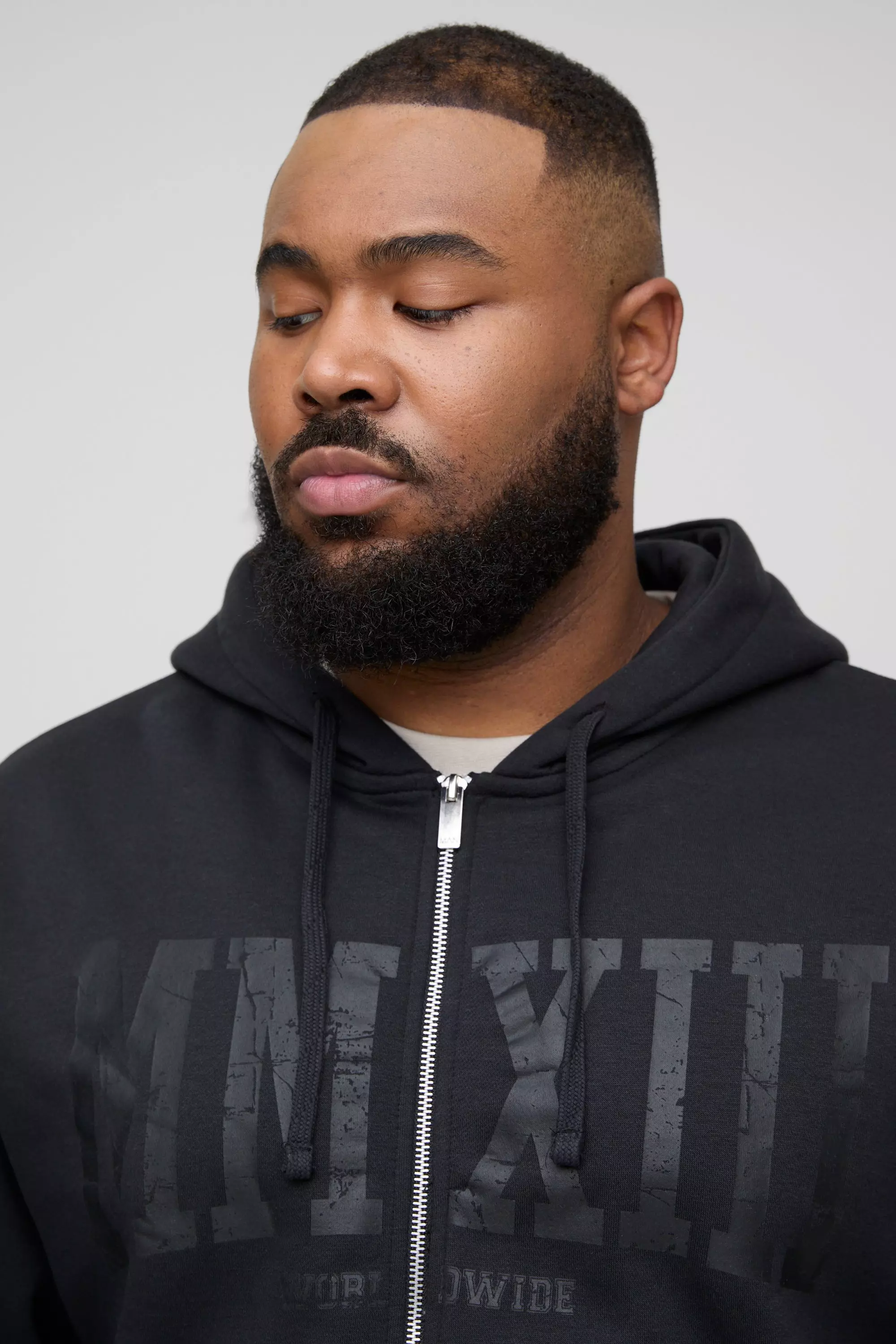 Black Plus MMXXIII Crackle Print Zip Through Hoodie alternative image