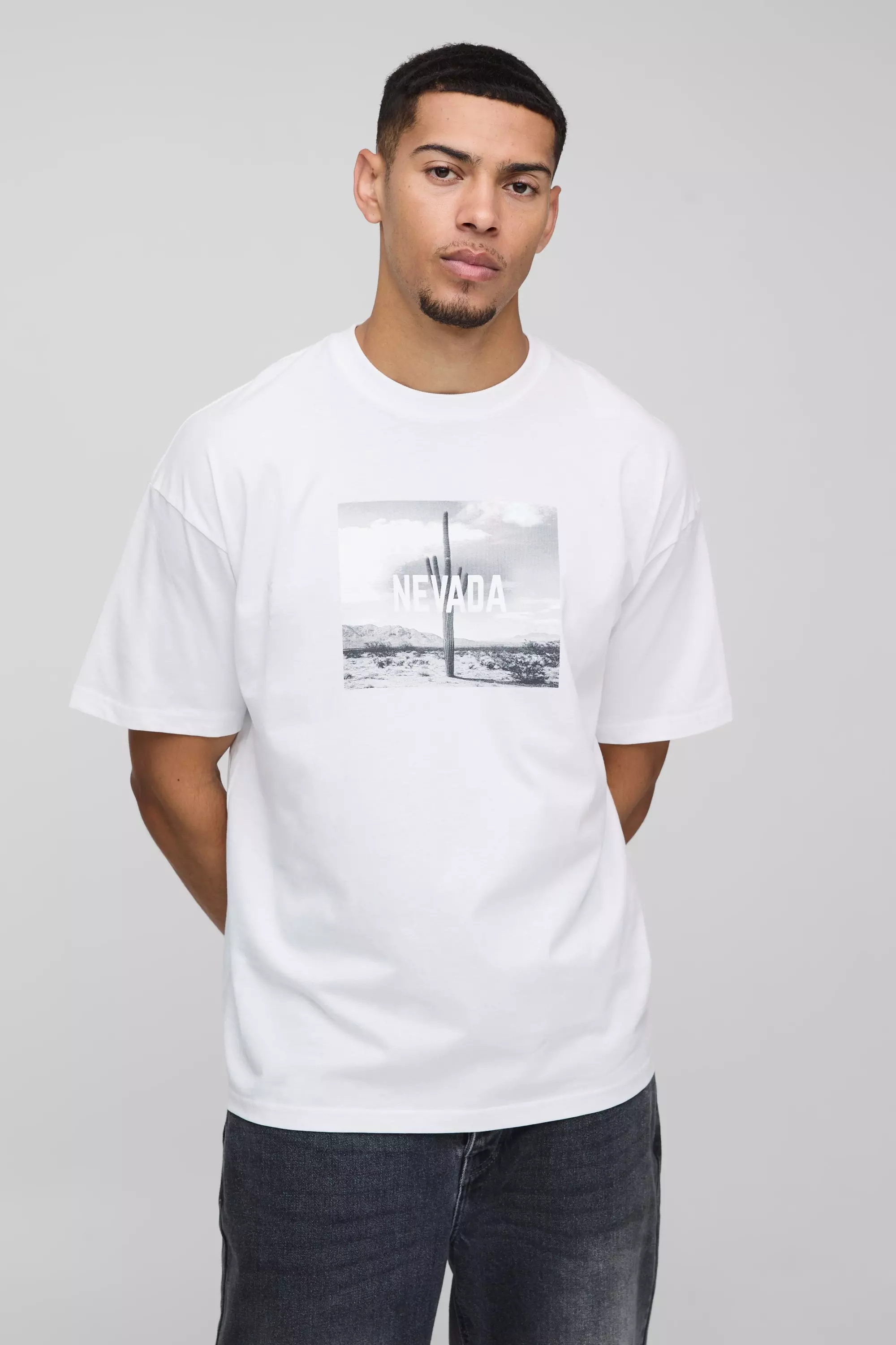 Oversized Nevada Graphic T-Shirt White