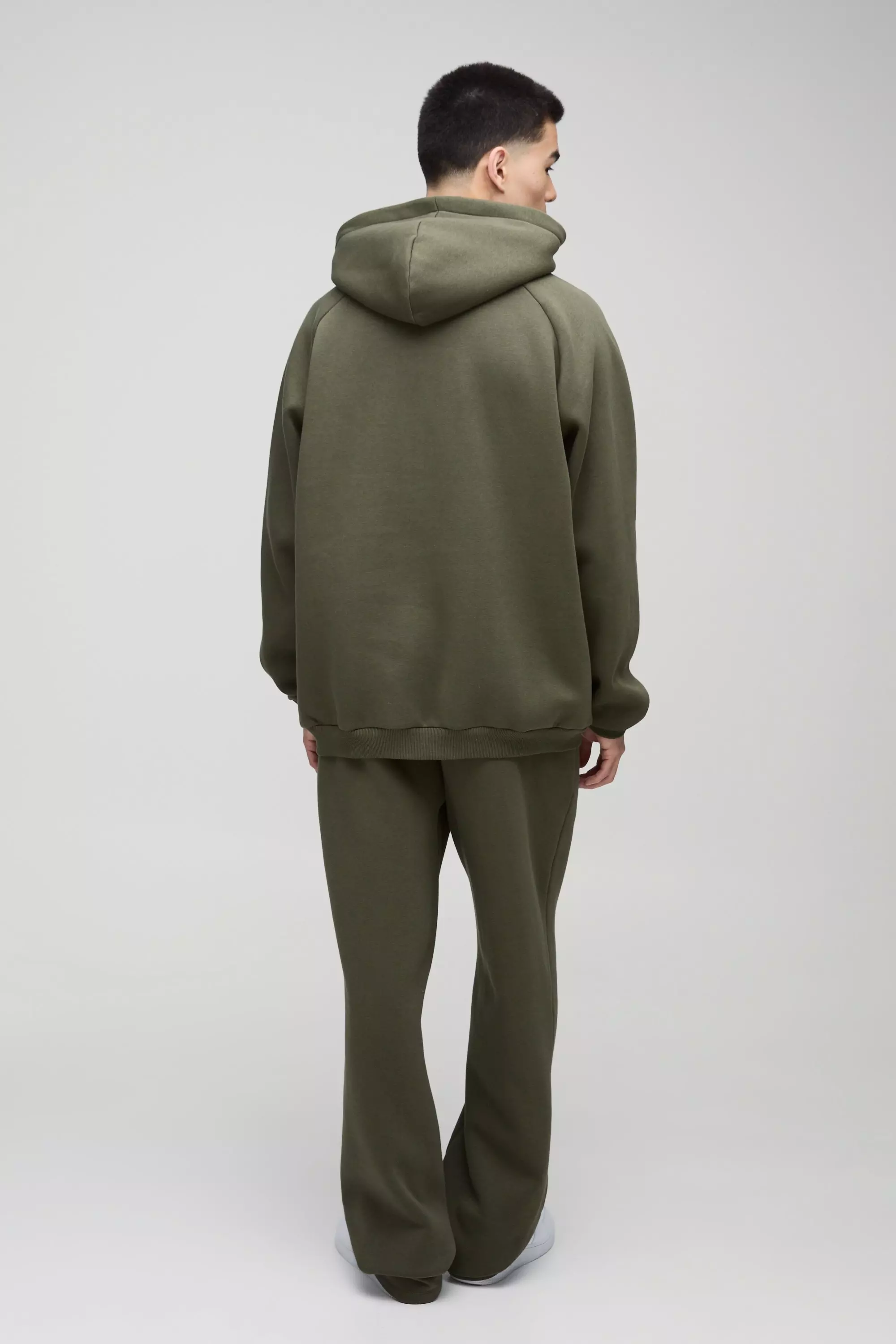 Khaki Oversized Man Spray Wash Hooded Tracksuit alternative image