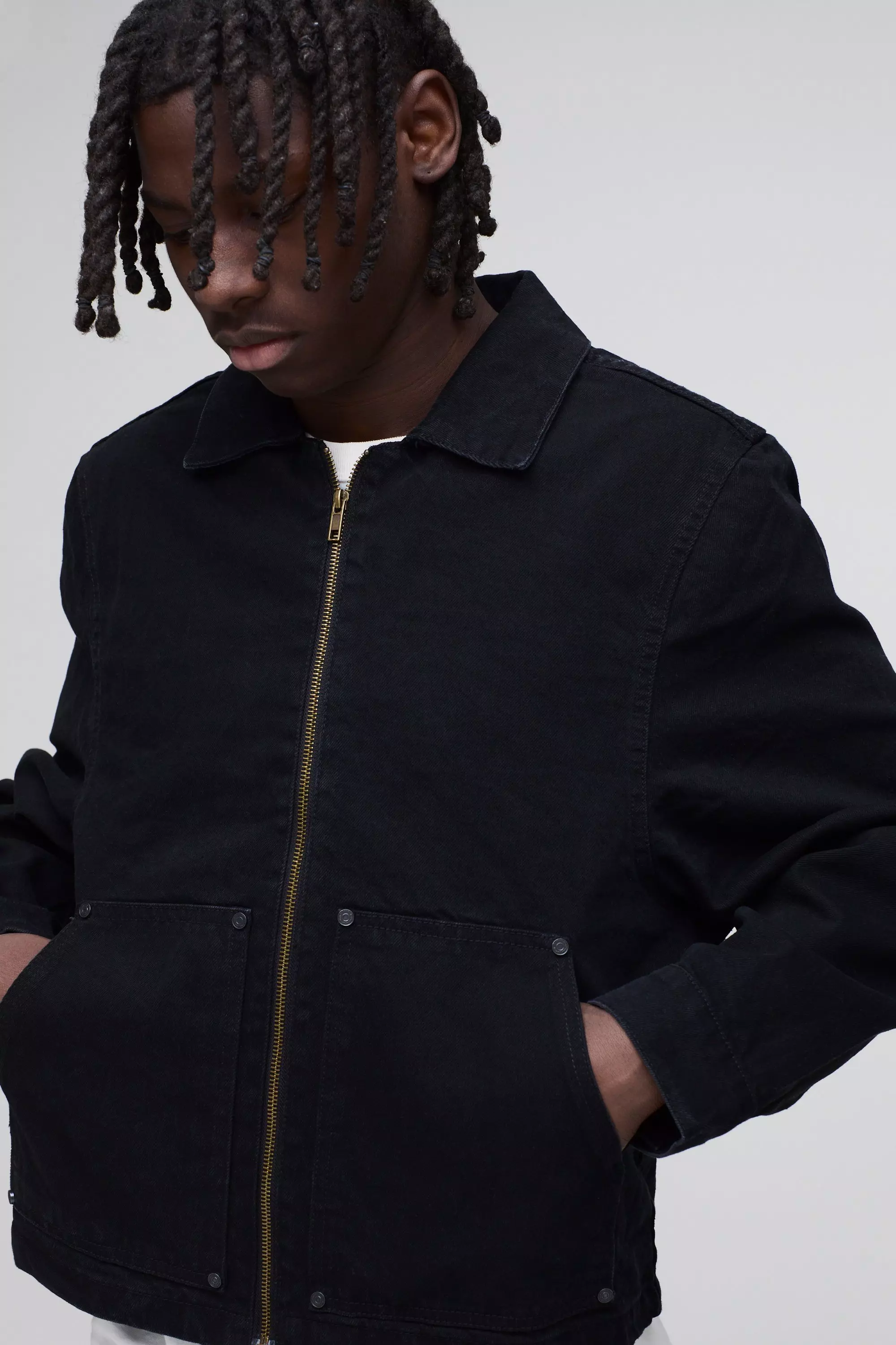 True black Zwarte Carpenter Harrington Spijkerjas alternatieve afbeelding