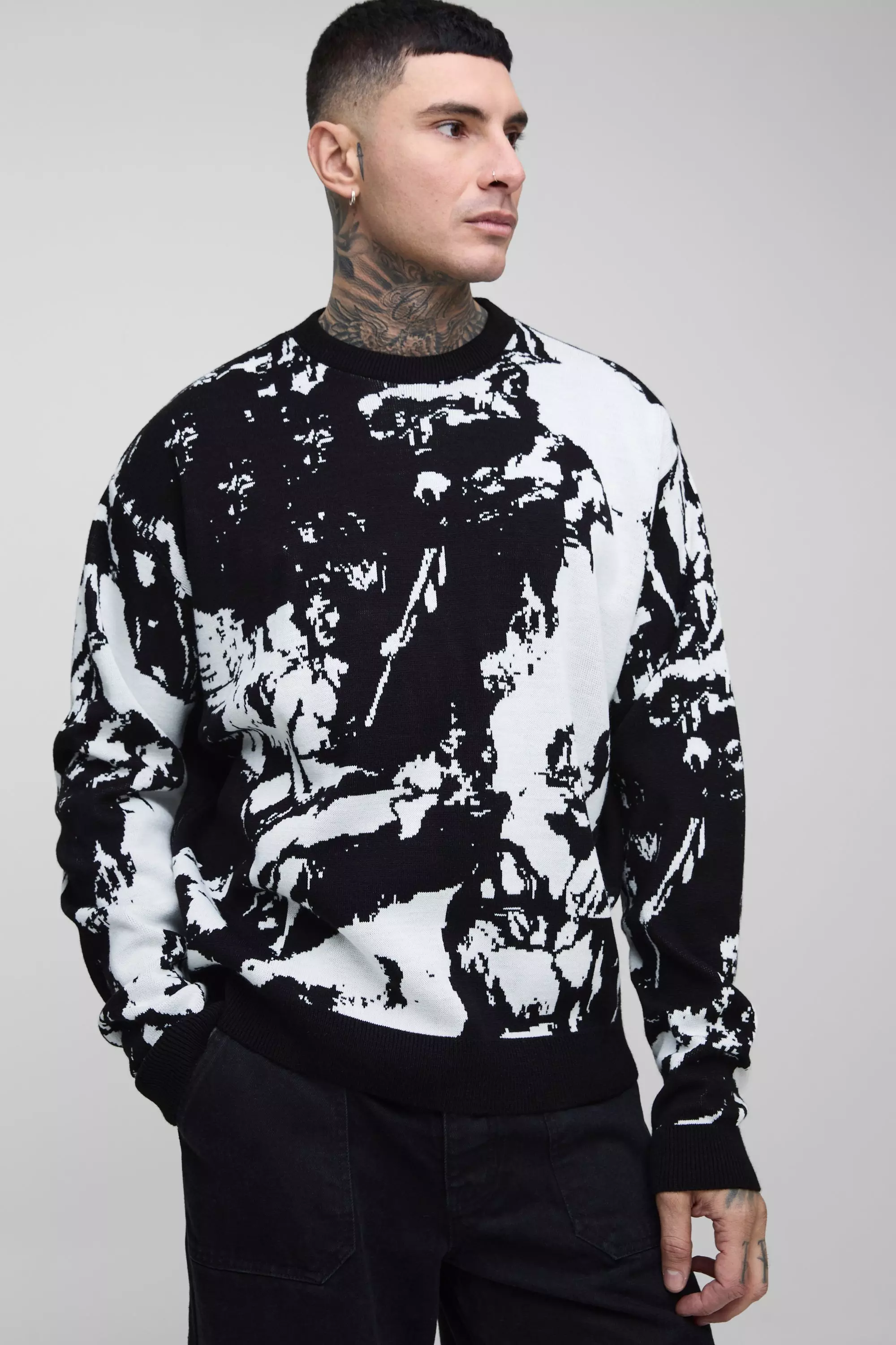 Tall - Pull oversize en maille, Black autre image