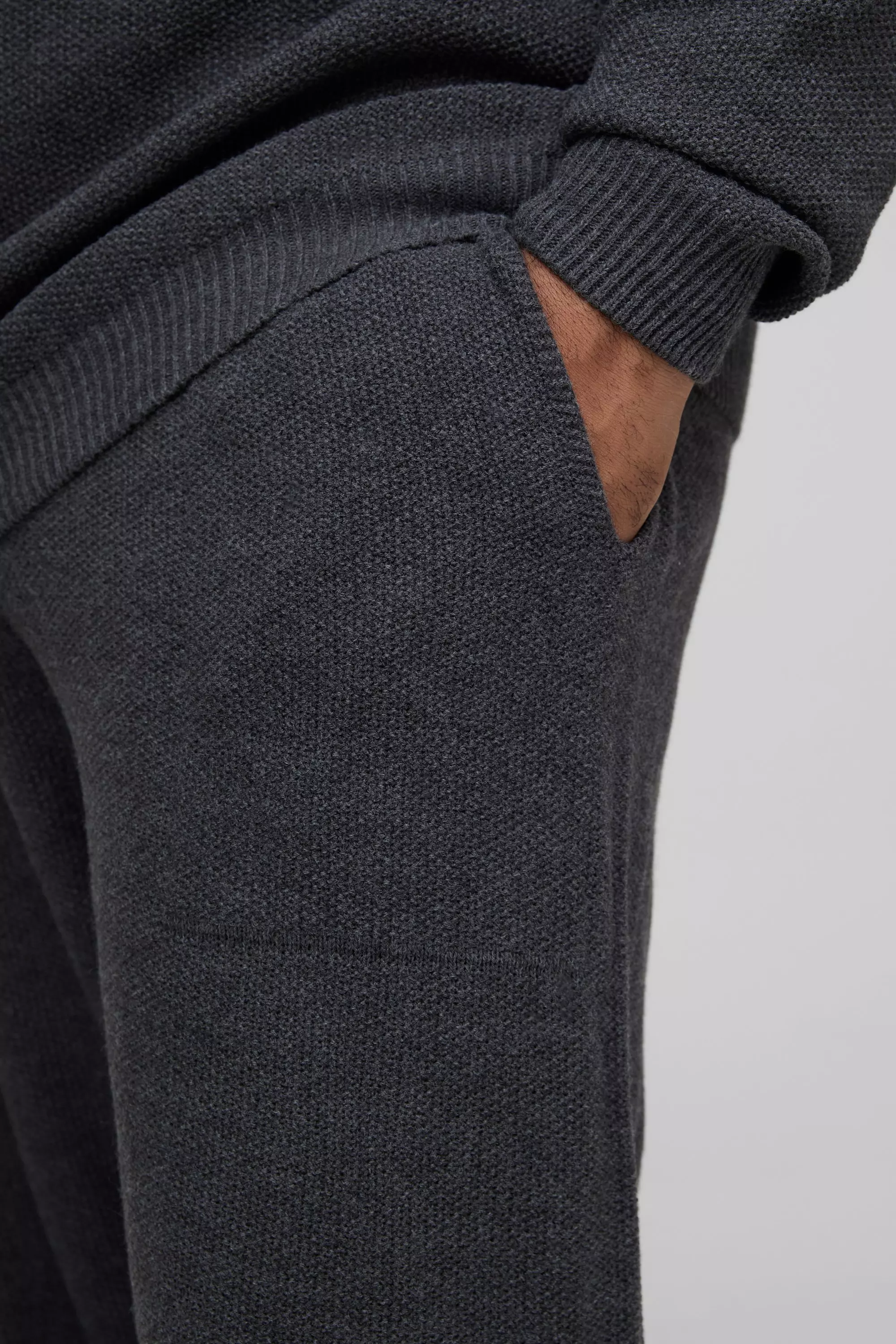 Charcoal Plus Relaxed Fit Knitted Sweat Tracksuit alternative image