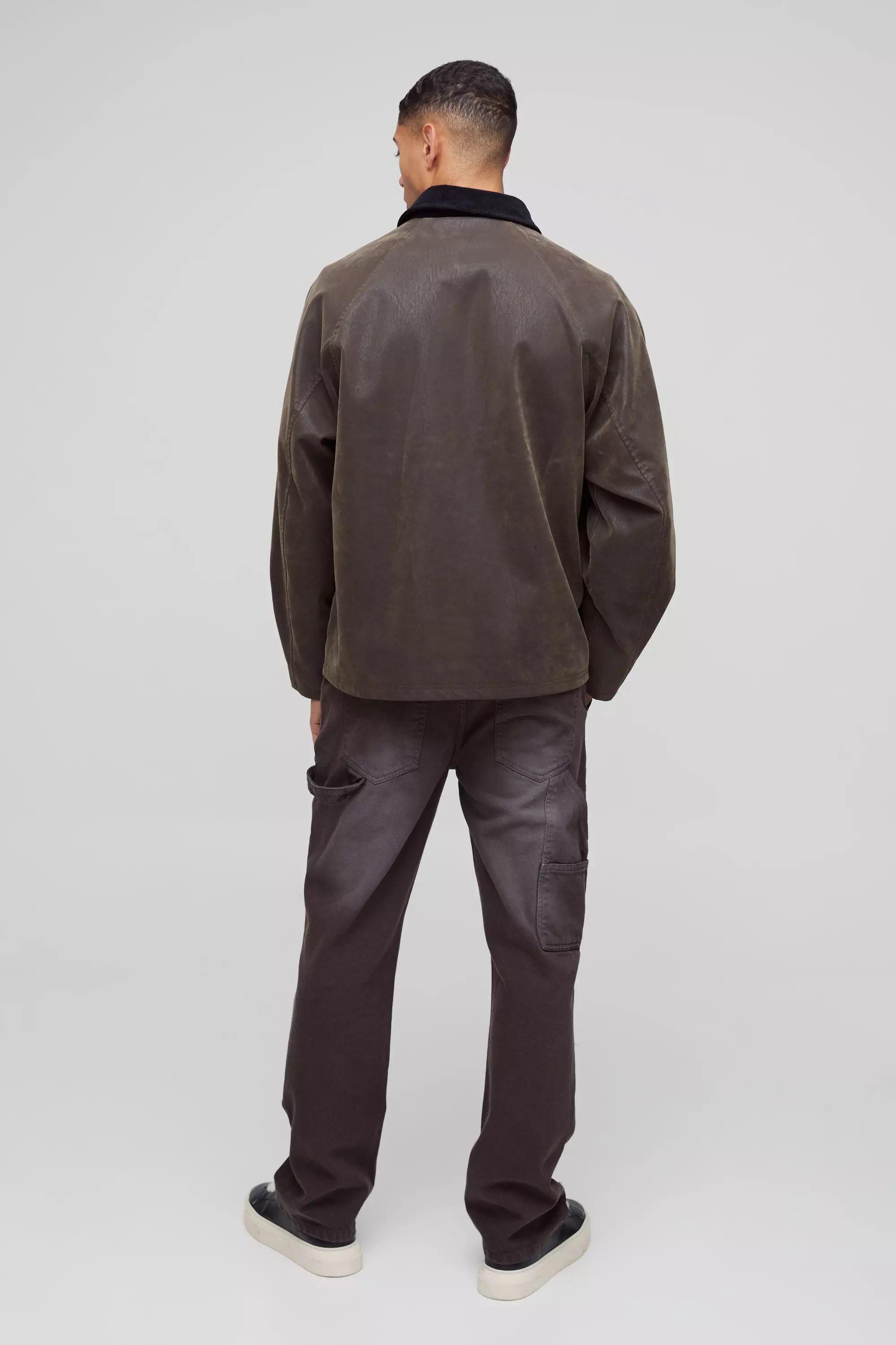 Brown Straight Leg Washed Carpenter Jeans alternative image