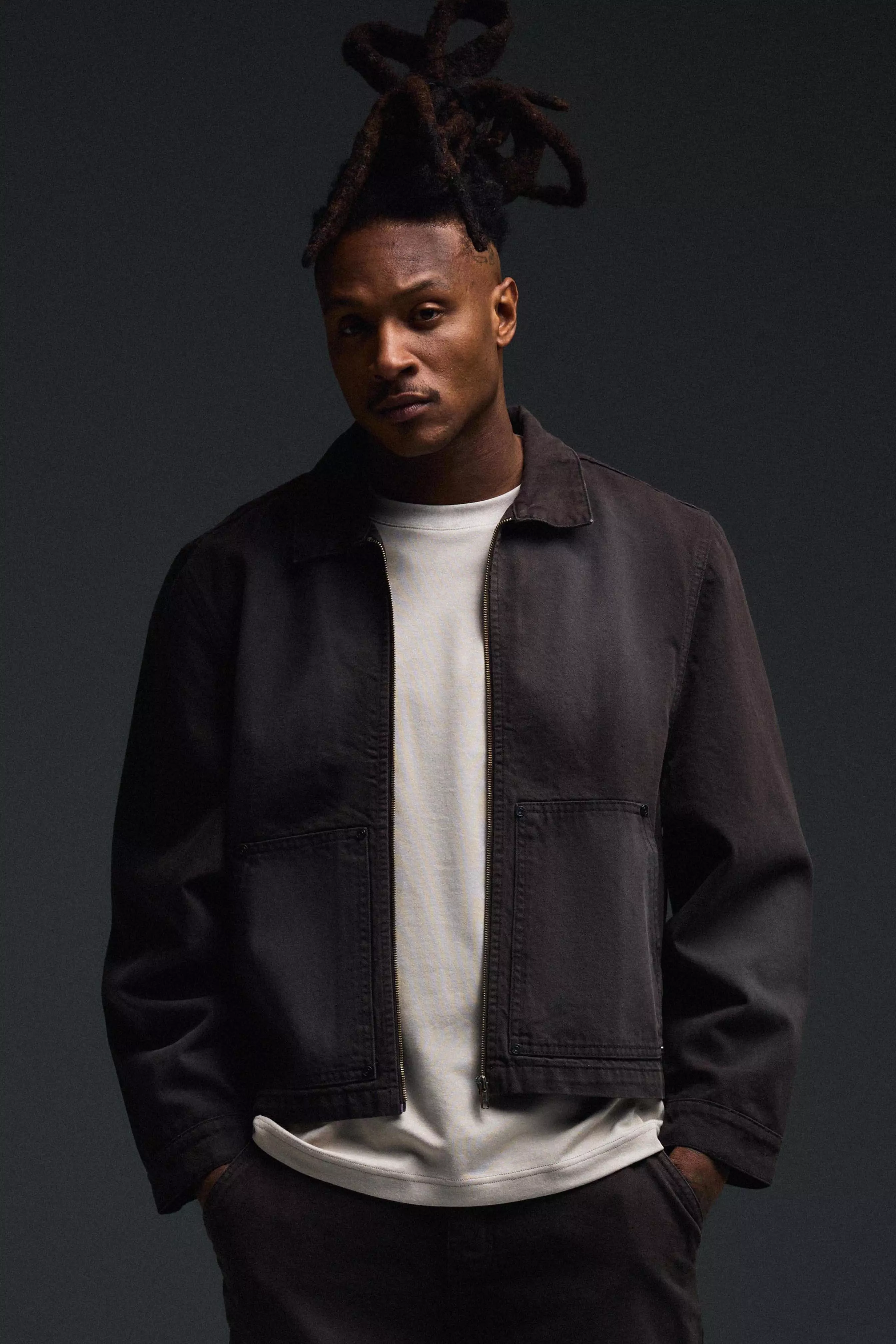 Veste Harrington charpentière délavée, Brown autre image