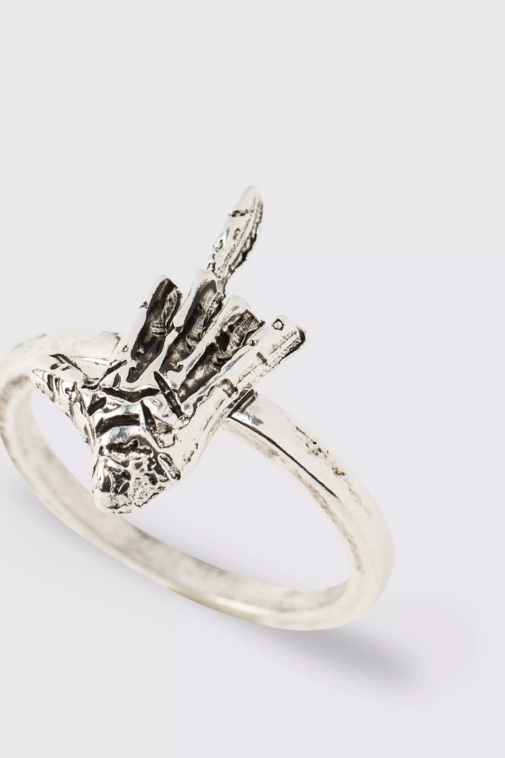 Silver Skeleton Hand Ring alternative image
