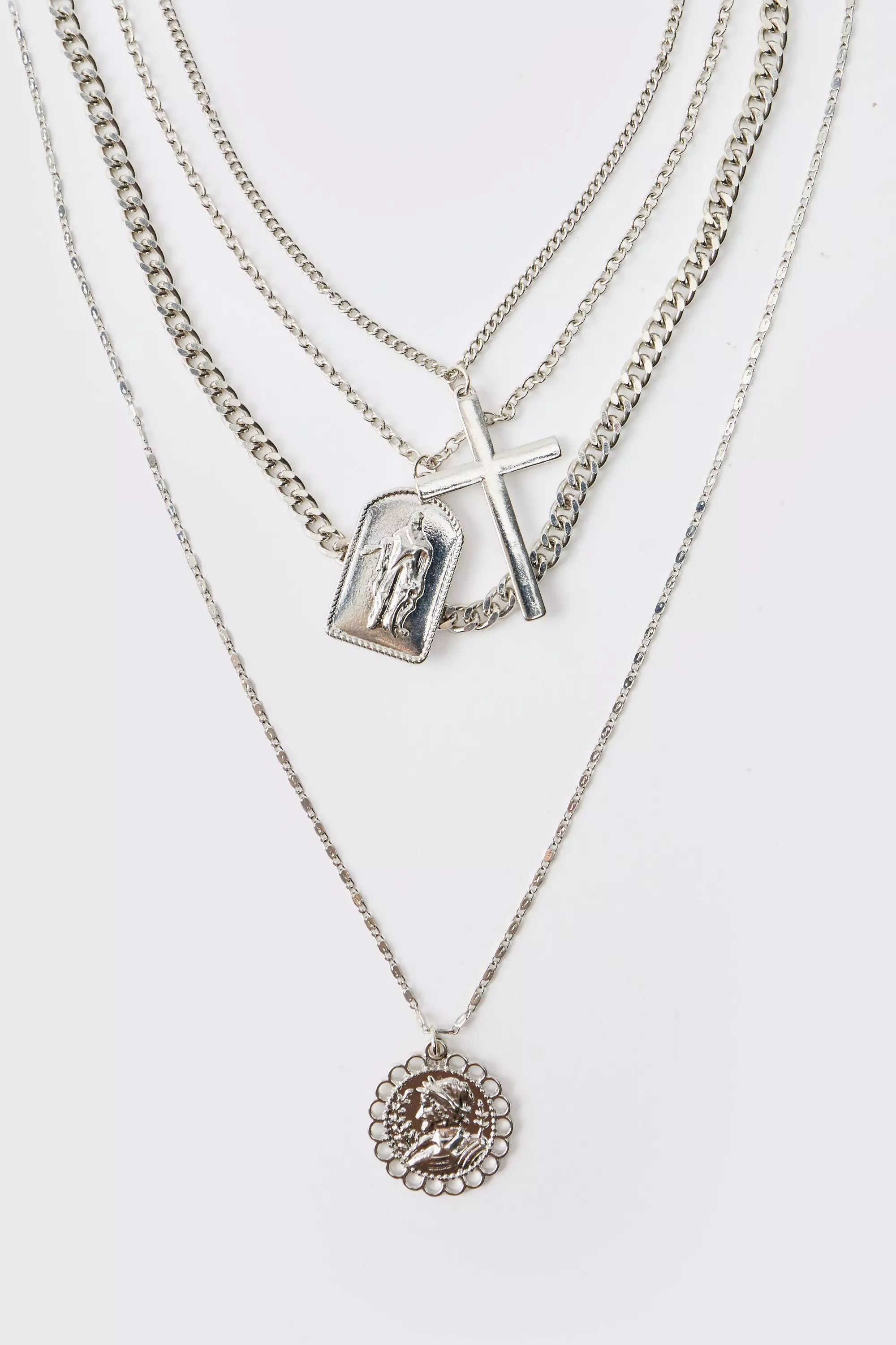 Mehrlagige Kette mit Anhängern, Silver alternatives Bild
