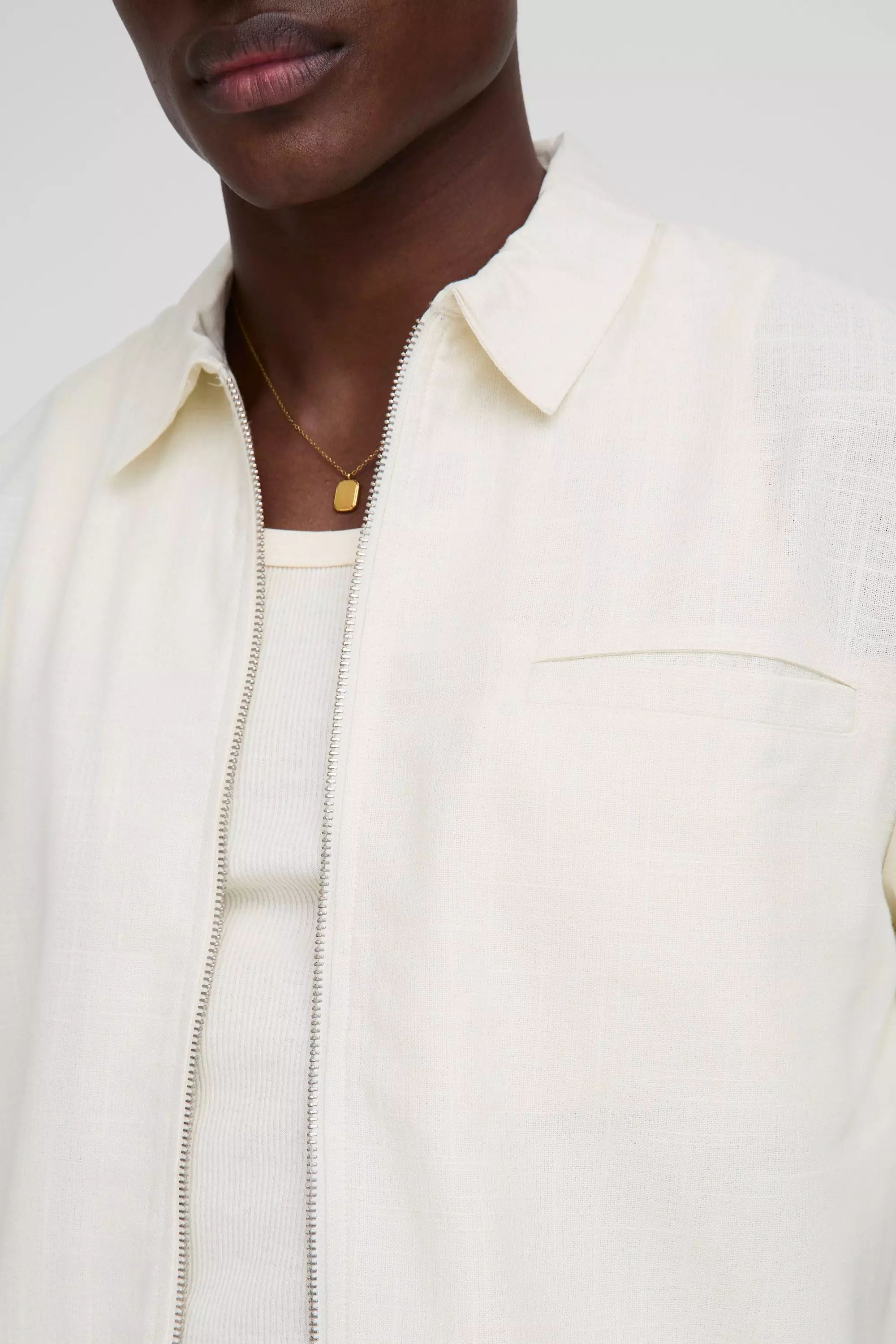 Chemise oversize à manches 3/4, Natural autre image