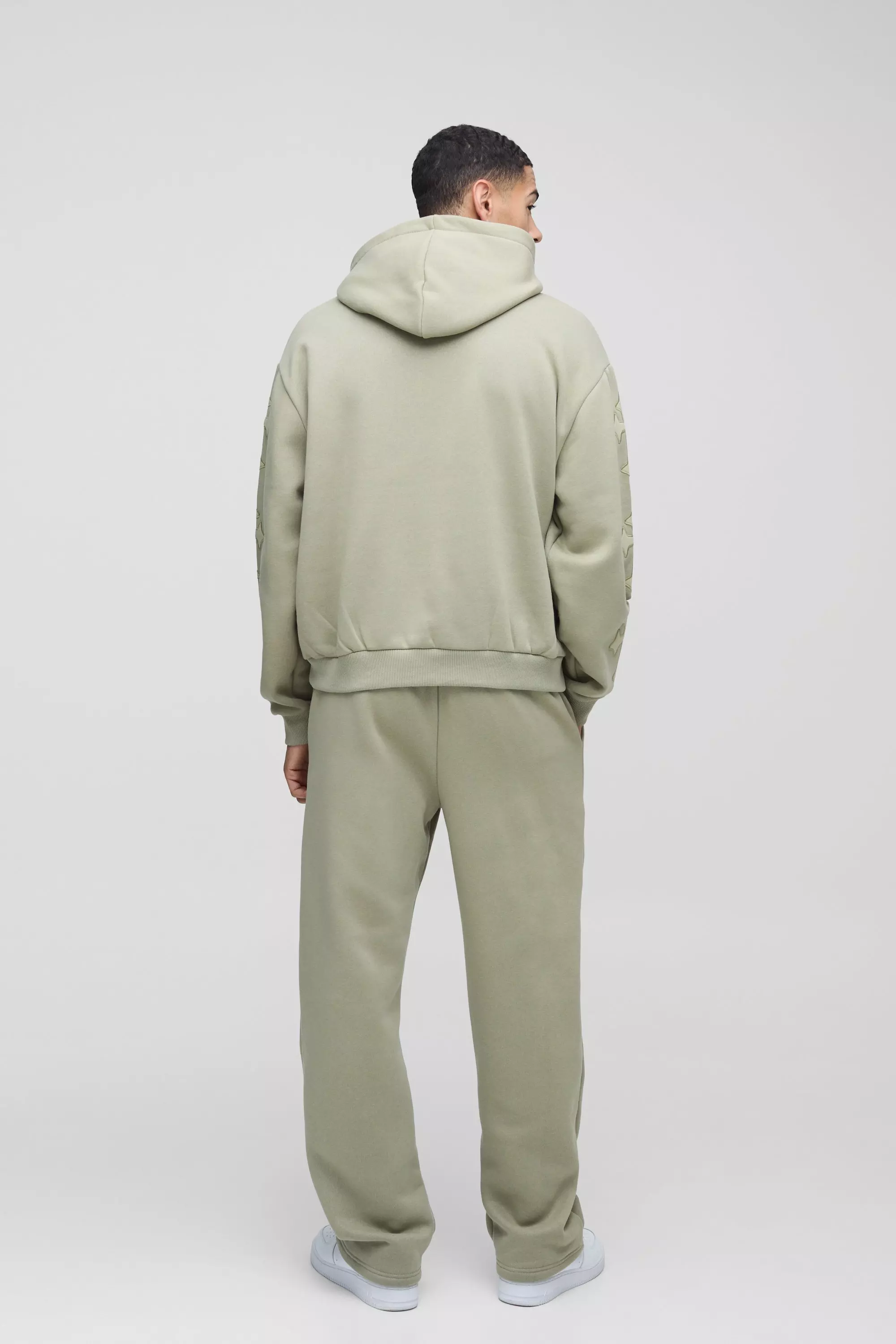 Sage Oversized Boxy Cross Applique Hooded Tracksuit alternative image