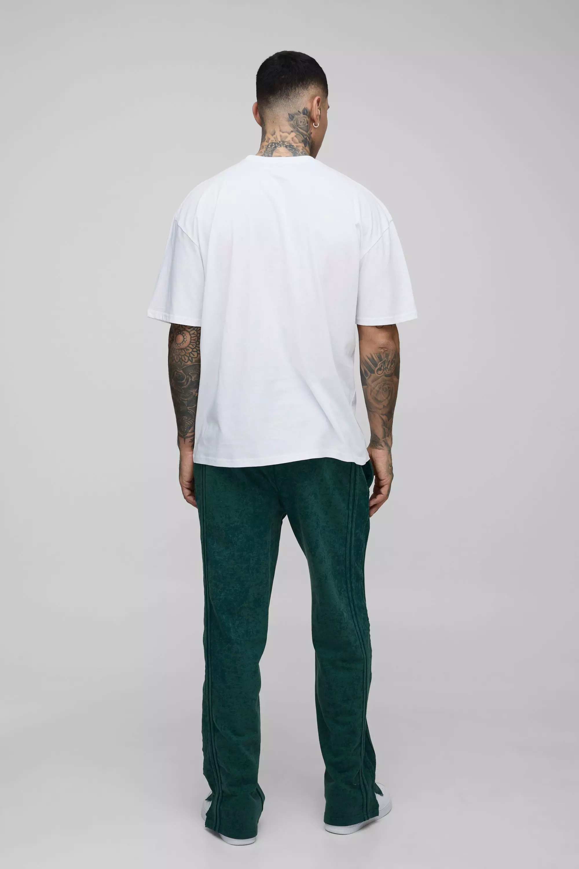 Tall Relaxed Split Hem Washed Raw Edge Sweatpants | boohooMAN USA