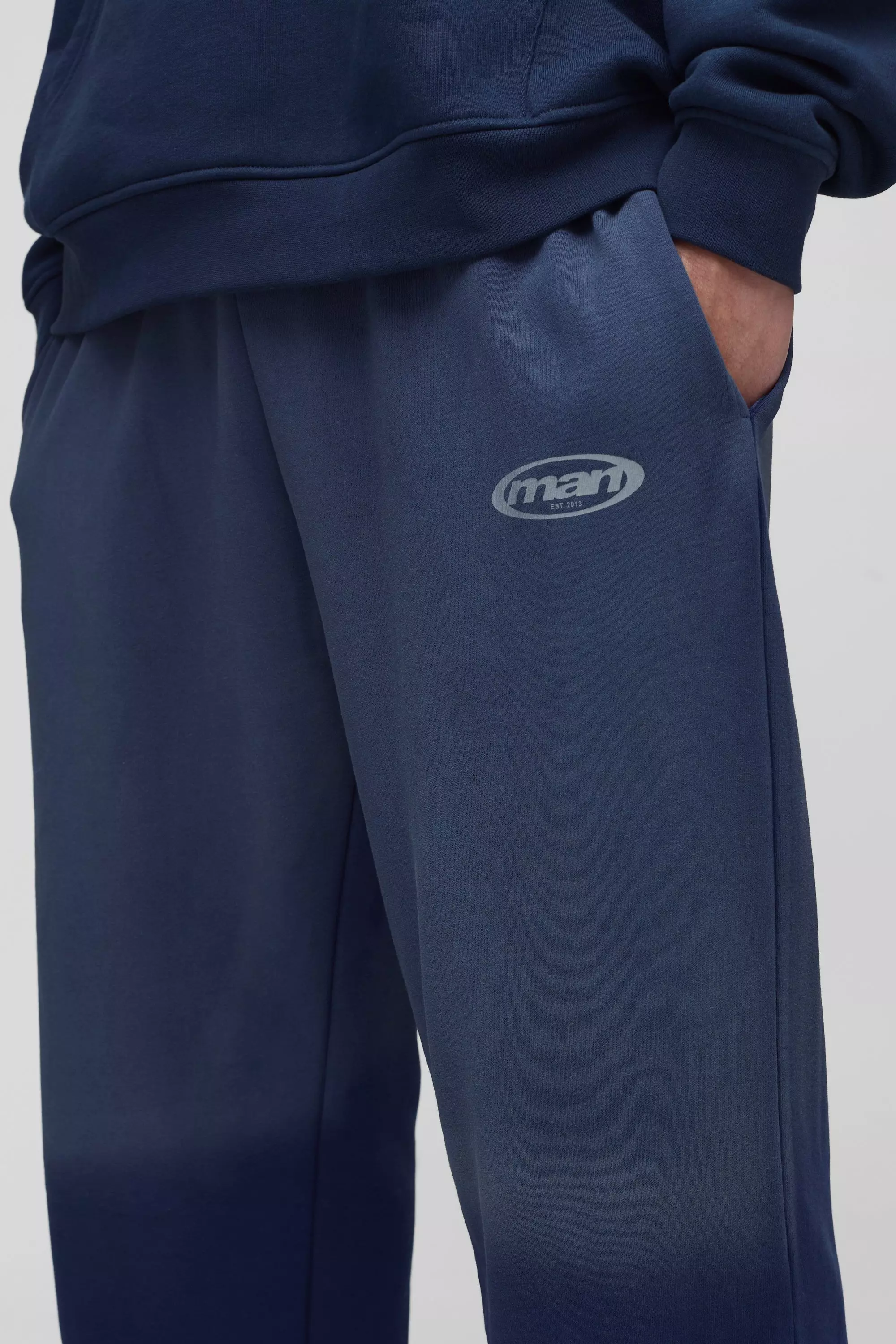 Navy Tall Spray Wash Print Relaxed Joggers alternative image