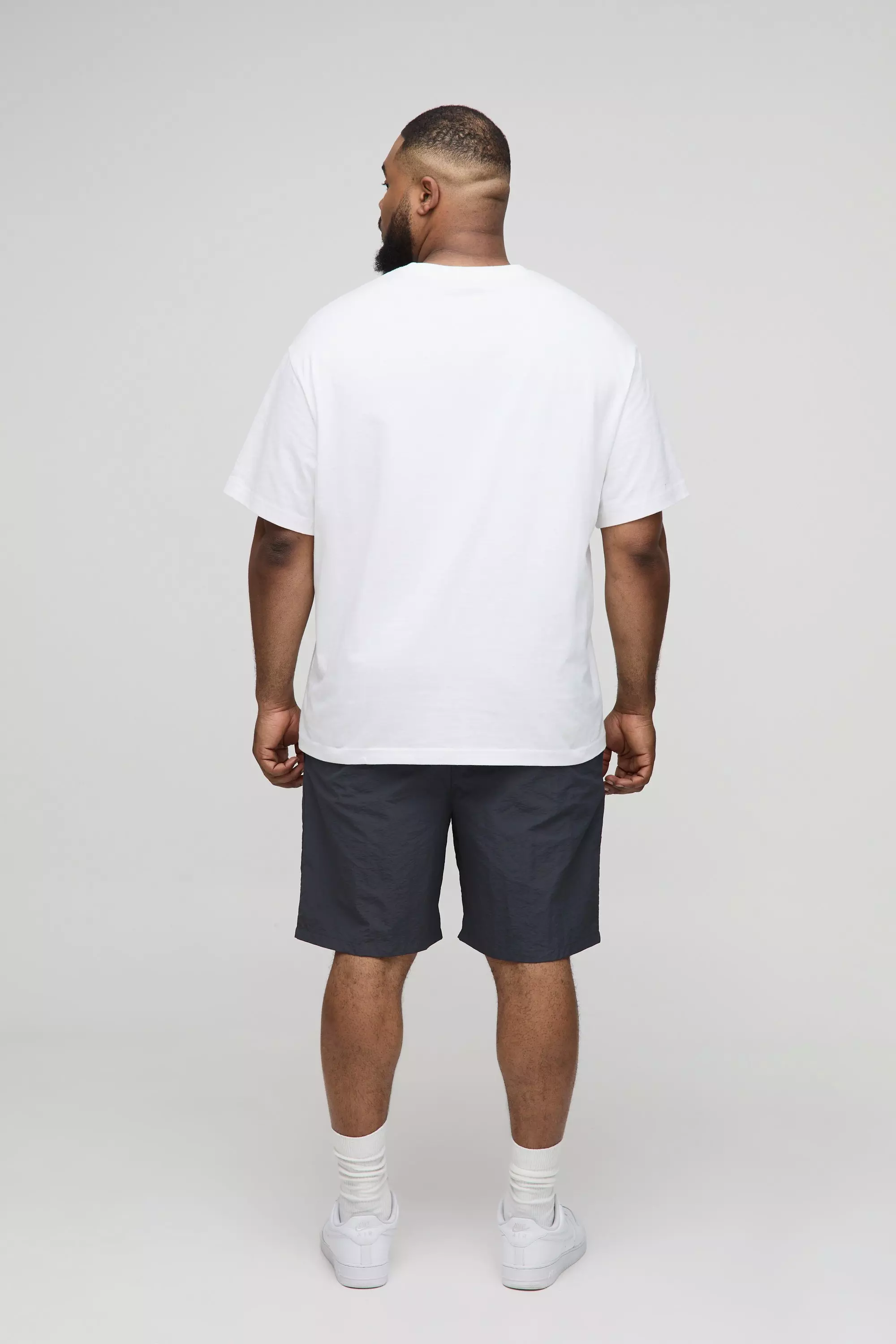 Charcoal Plus Elasticated Waist Nylon Shorts alternative image