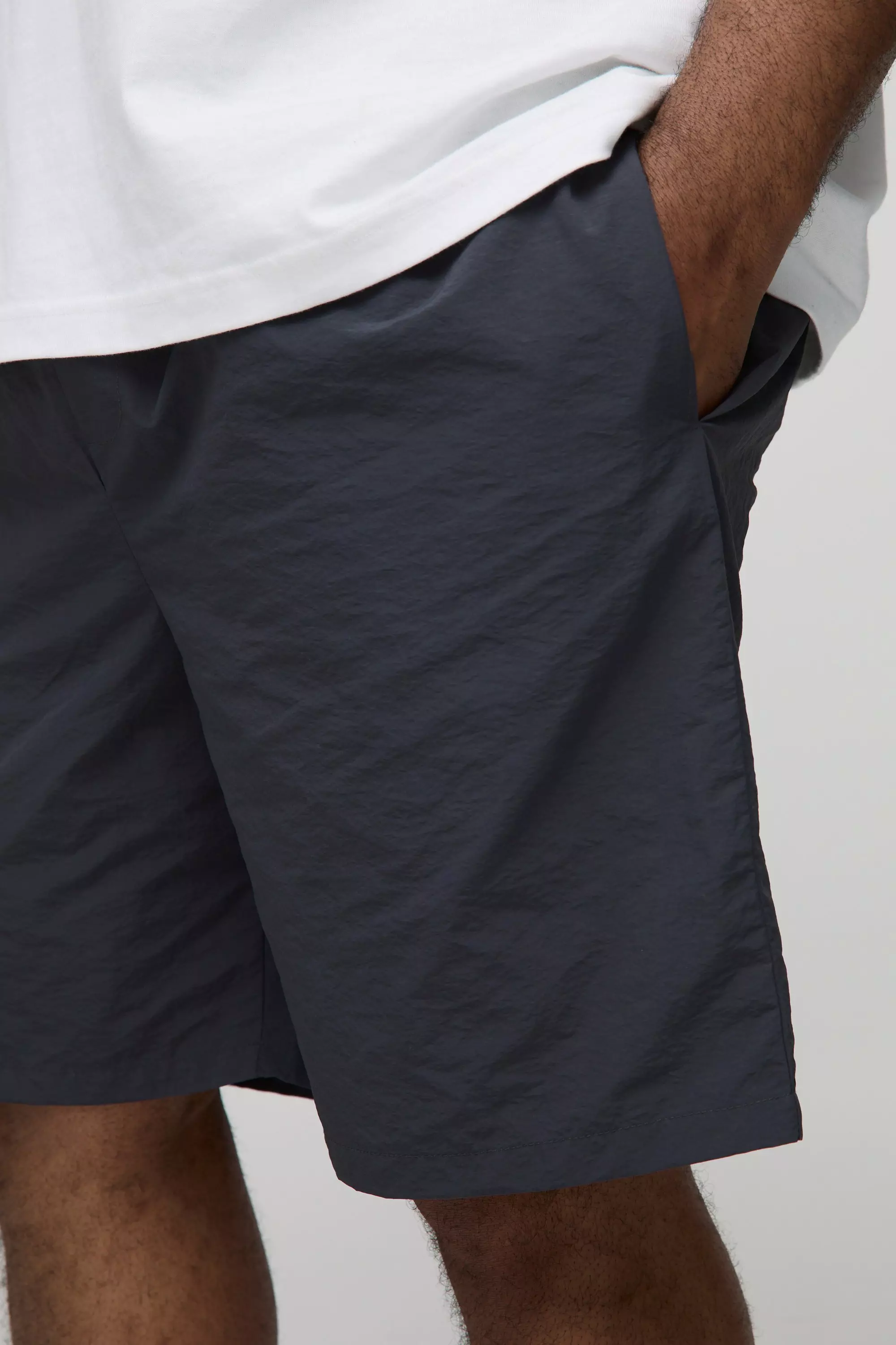 Grande taille - Short en nylon à taille élastiquée, Charcoal autre image