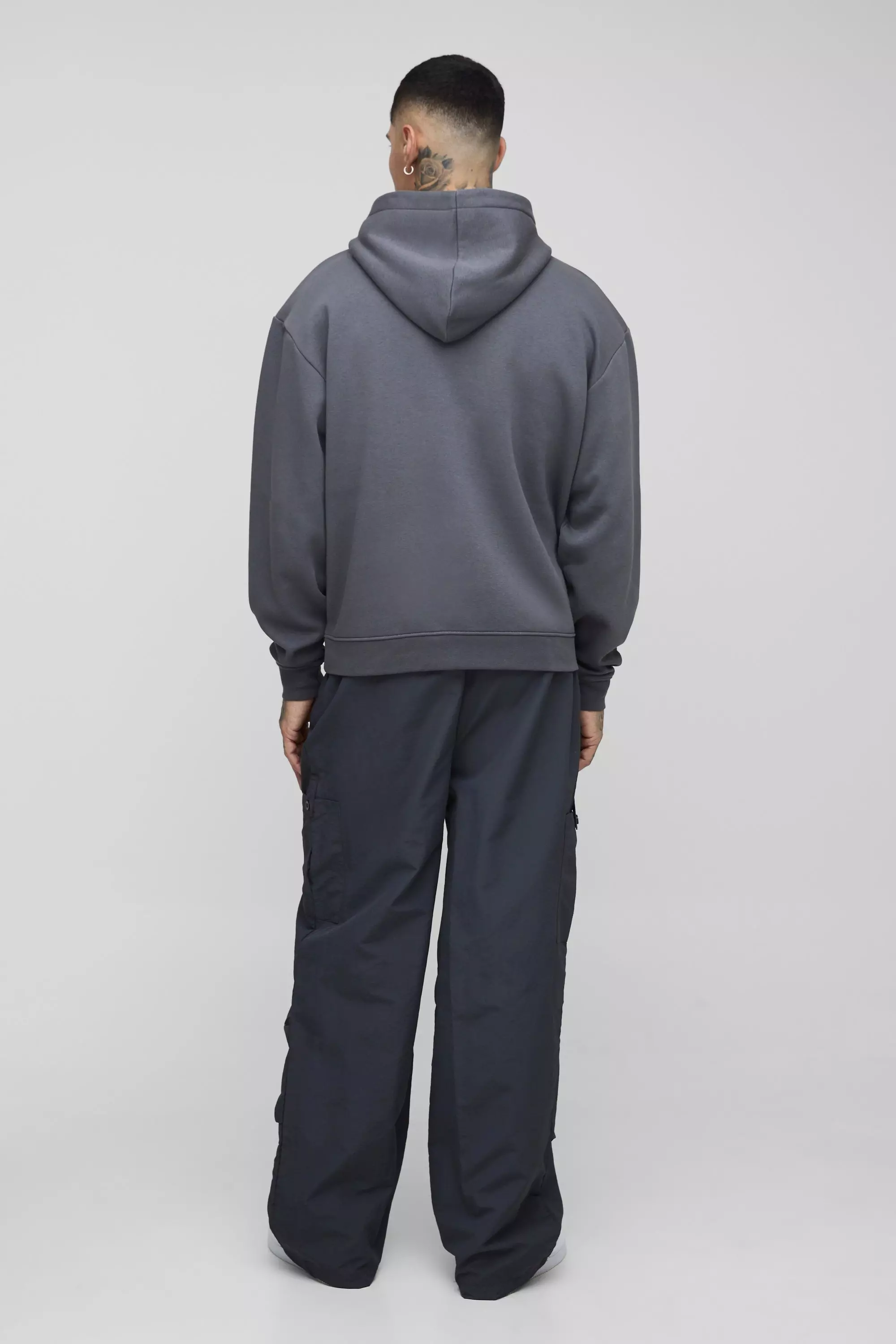 Tall Drawcord Waist Pleat Knee Parachute Pants | boohooMAN USA