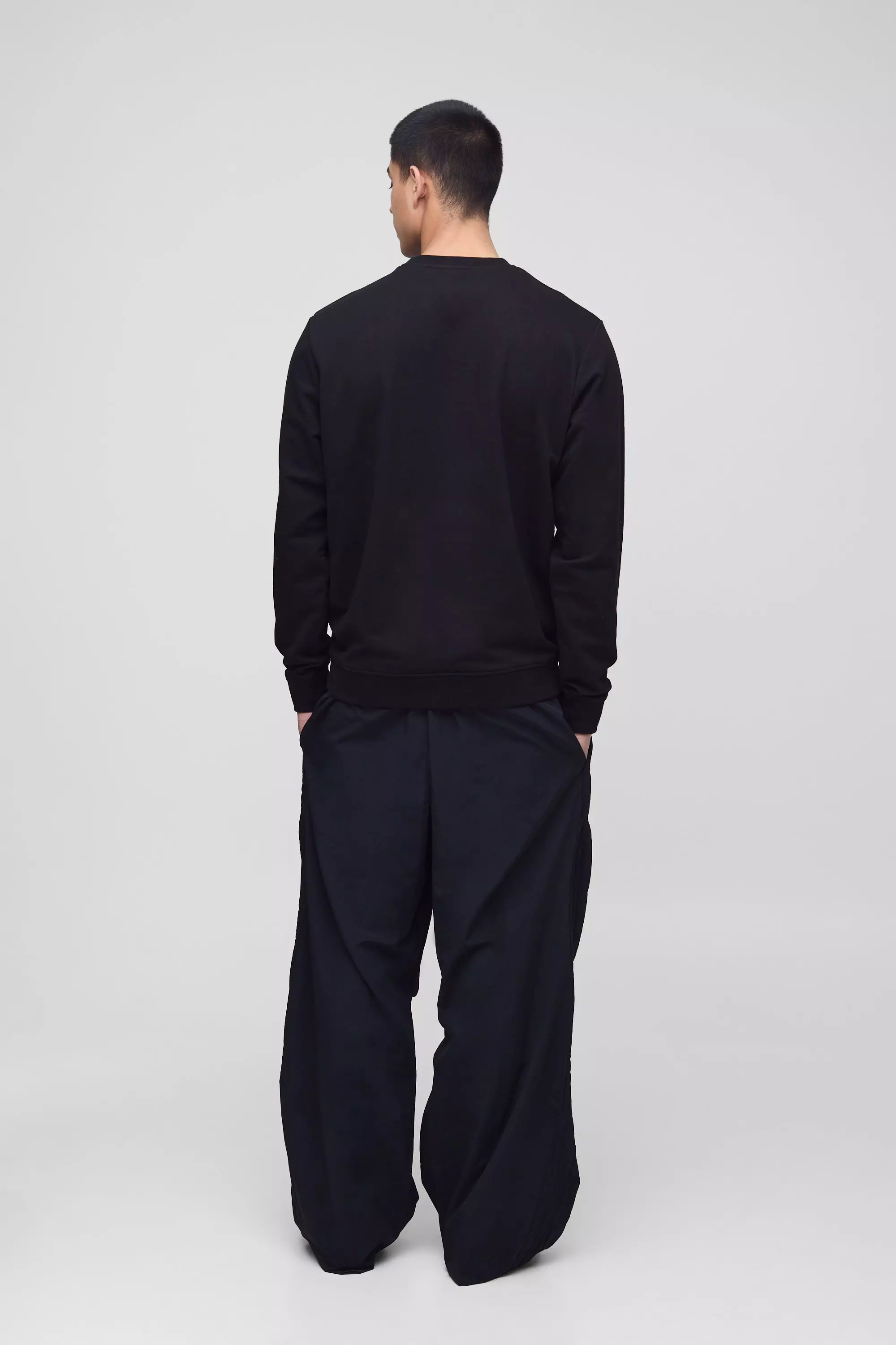 Tall Elasticated Waist Pleat Parachute Trousers | boohooMAN USA