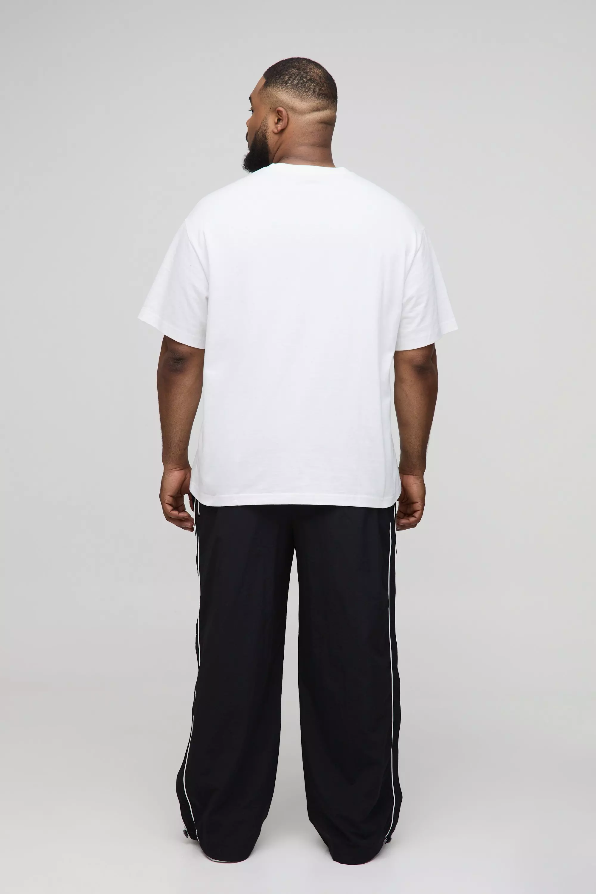 Grande taille - Pantalon rayé à broderie parachute, Black autre image