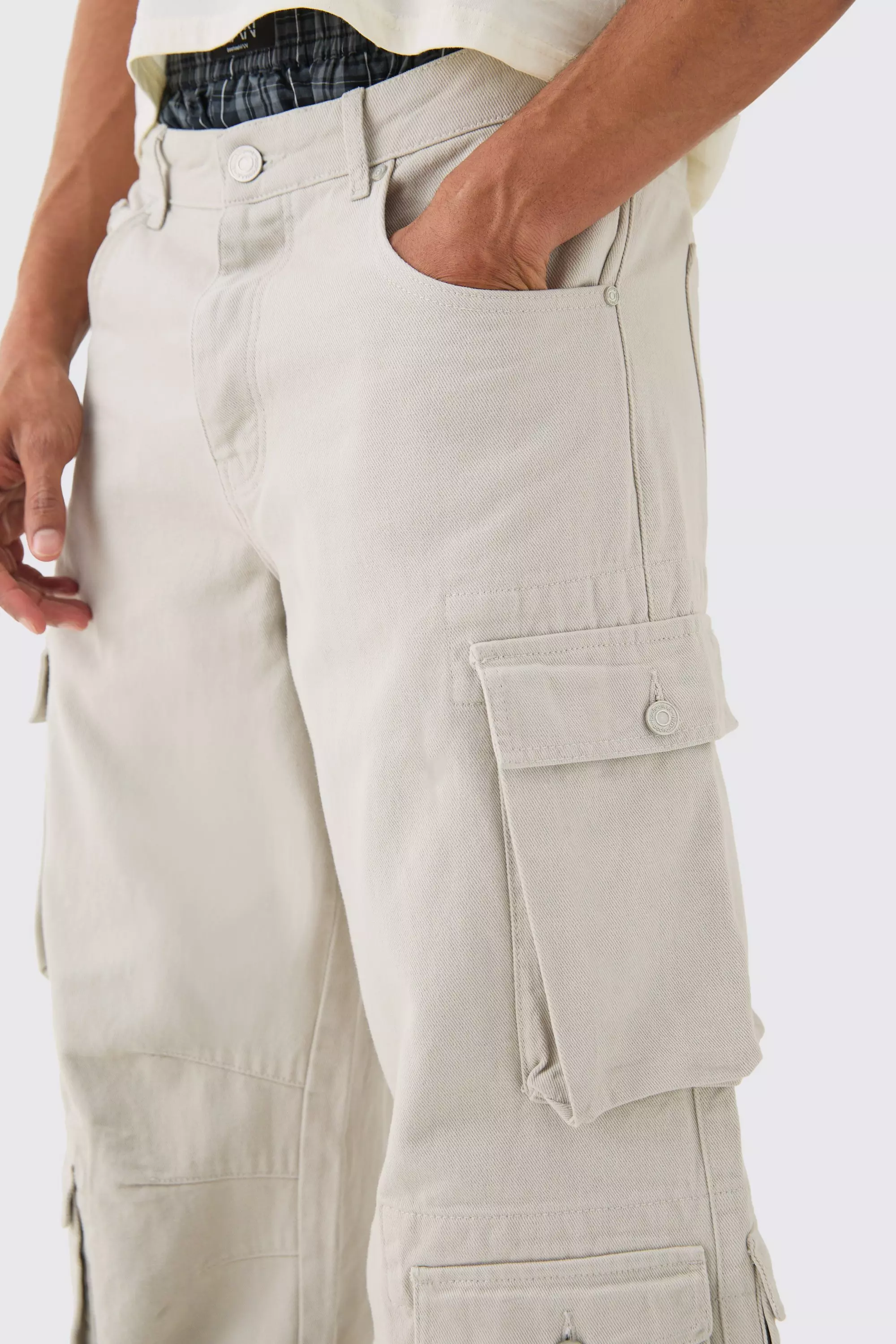 Extreme Baggy Rigid Multi Cargo Pocket Jean | boohooMAN USA