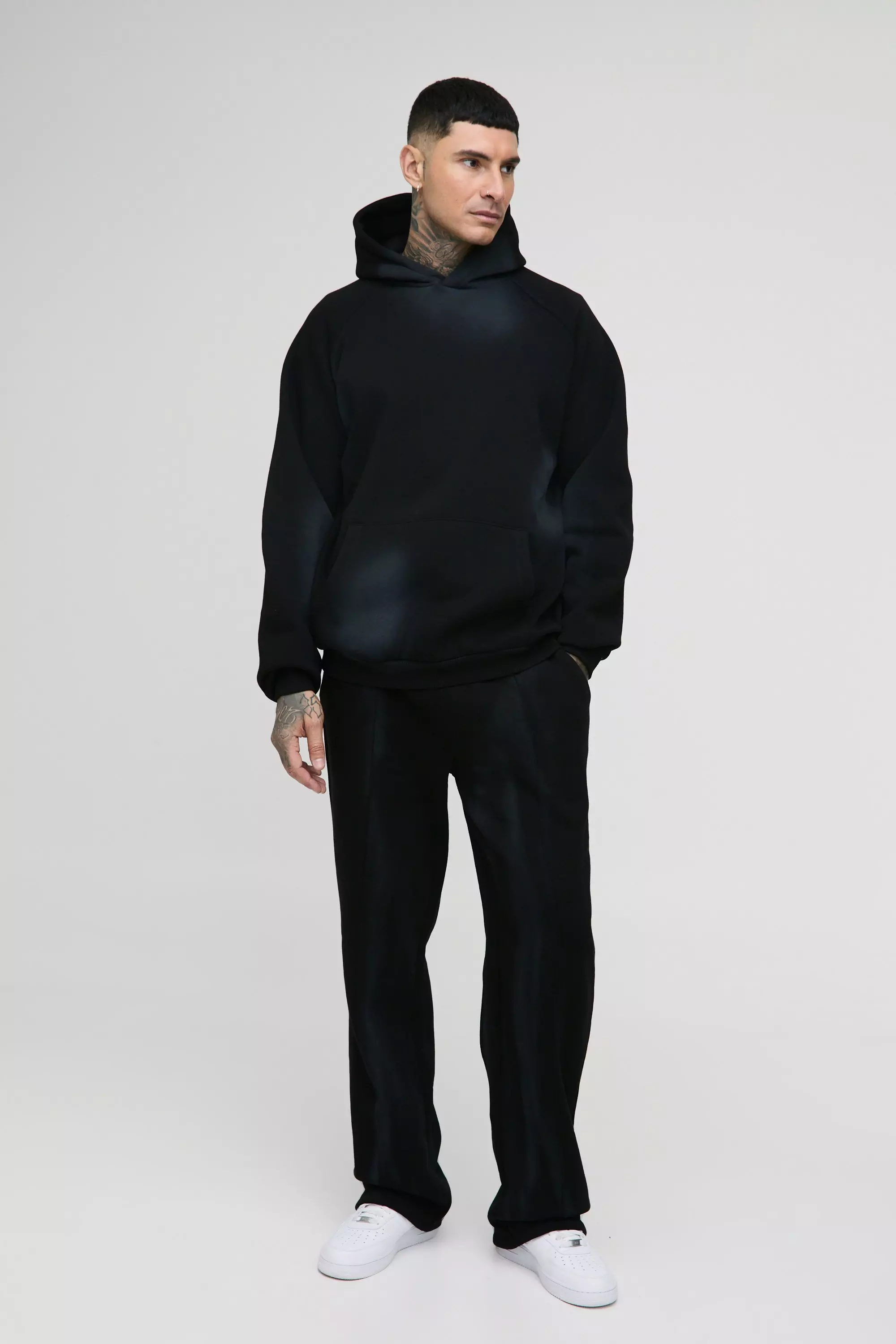 Tall - Survêtement oversize délavé à manches raglan, Black autre image