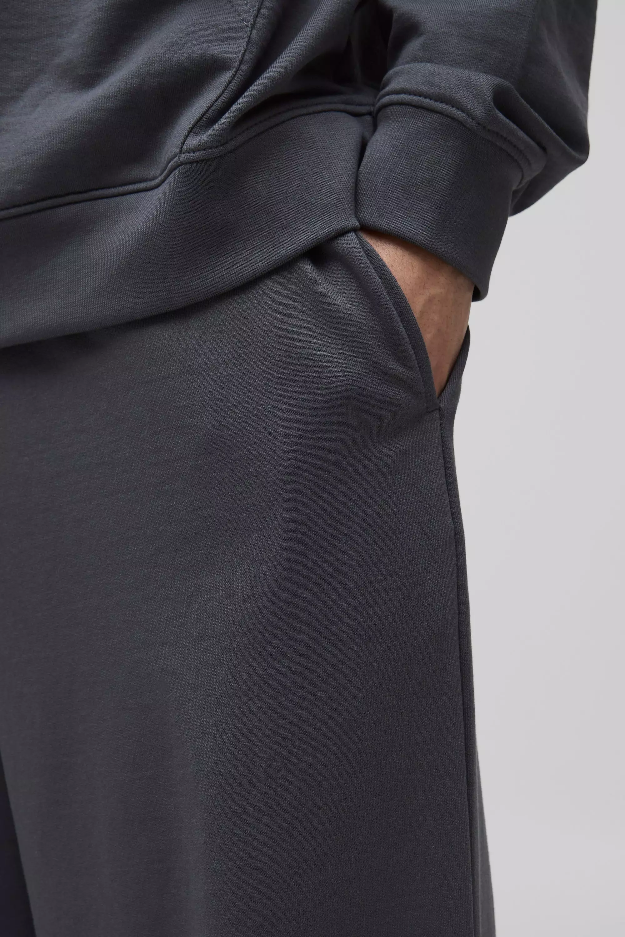 Charcoal 260GSM Loopback Basic Extreme Wide Leg Sweatpants alternative image