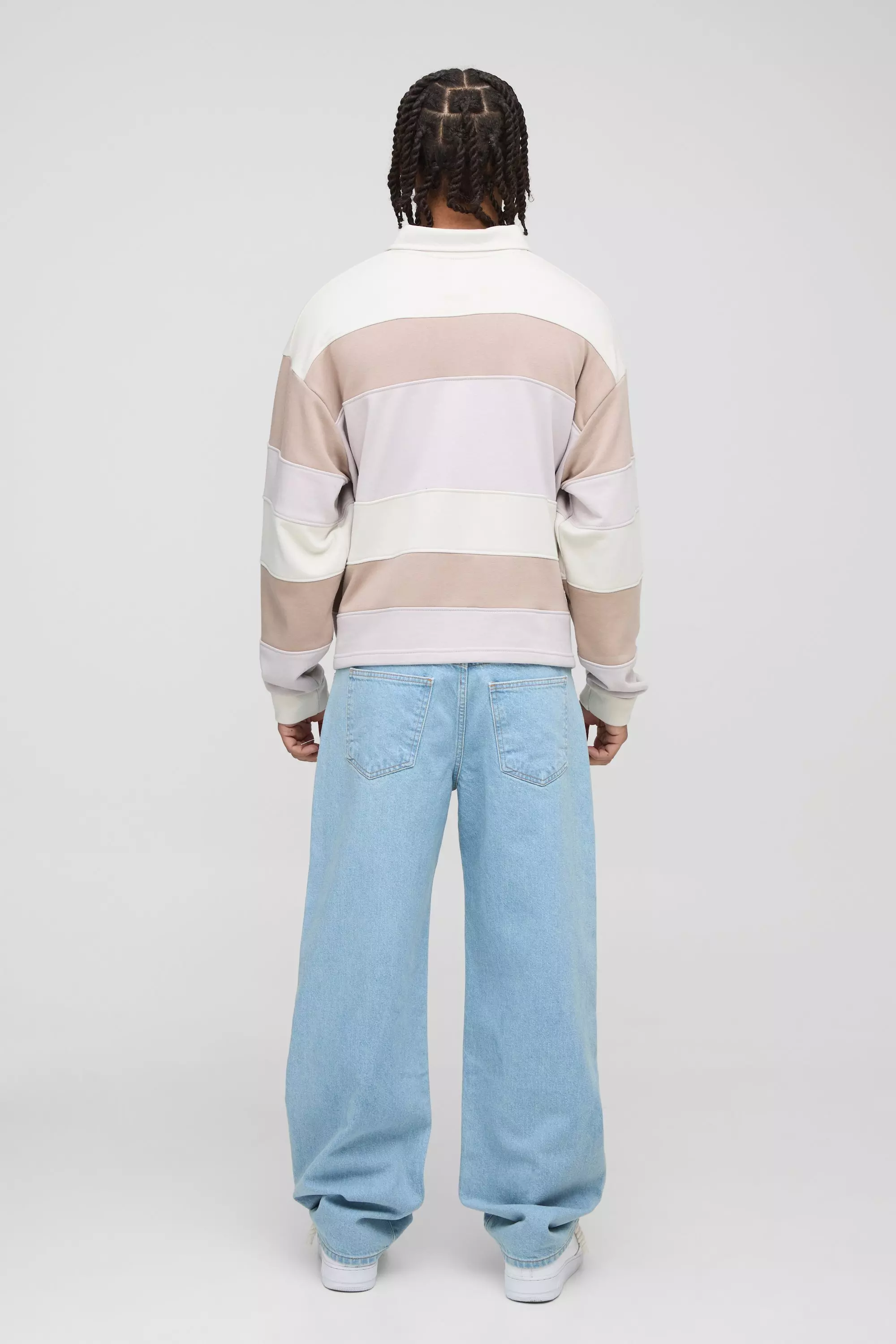 Relaxed Light Blue Washed Belted Jeans alternative image