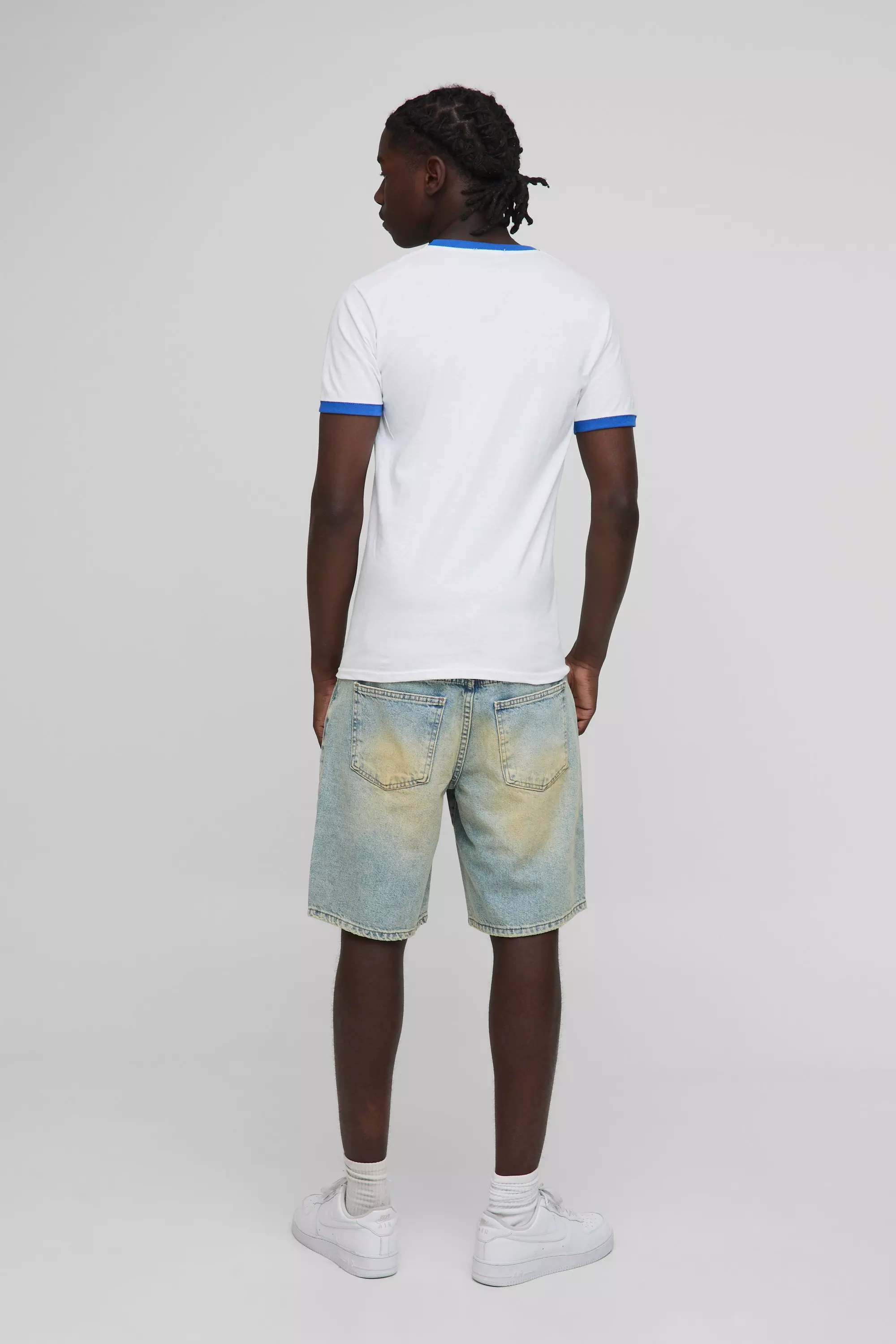 Relaxed Stone Washed Denim Shorts | boohooMAN USA